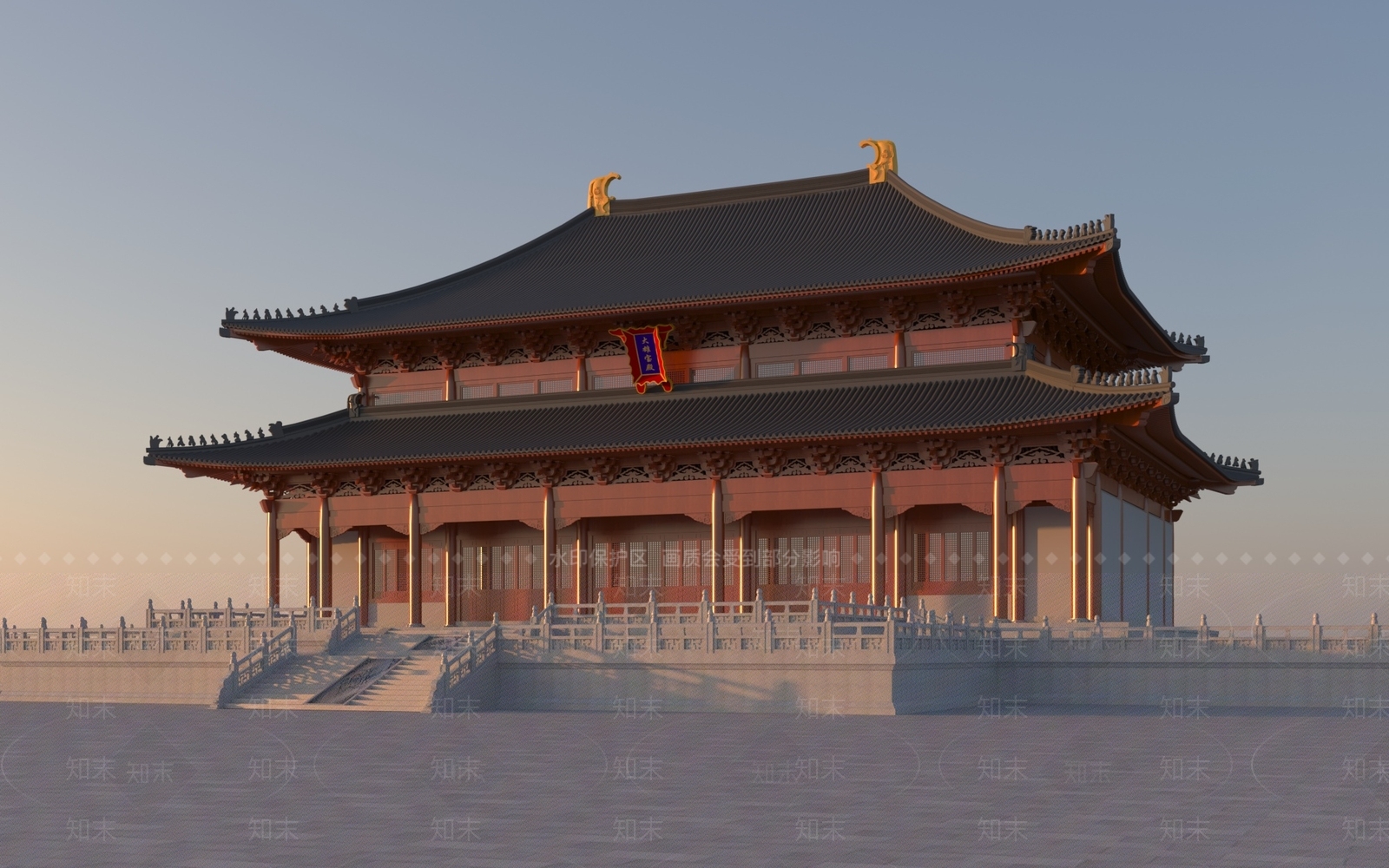 中式古建3D模型下载【ID:1199408907】