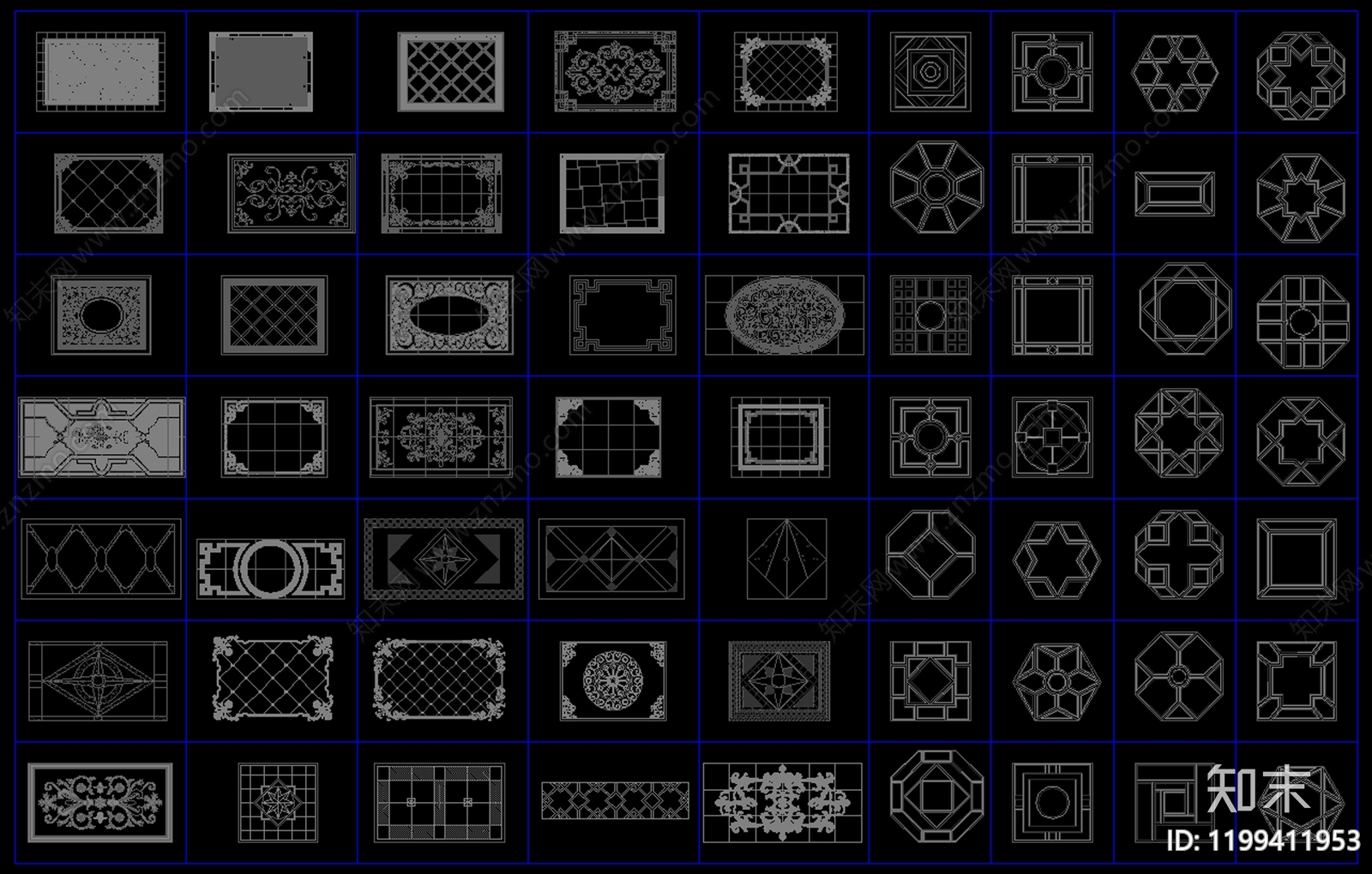 现代填充图案施工图下载【ID:1199411953】