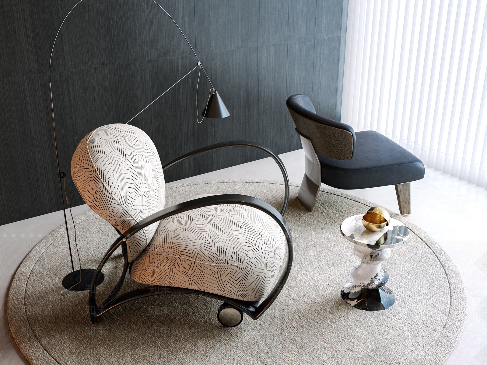 现代意式休闲椅SU模型下载【ID:1199412238】