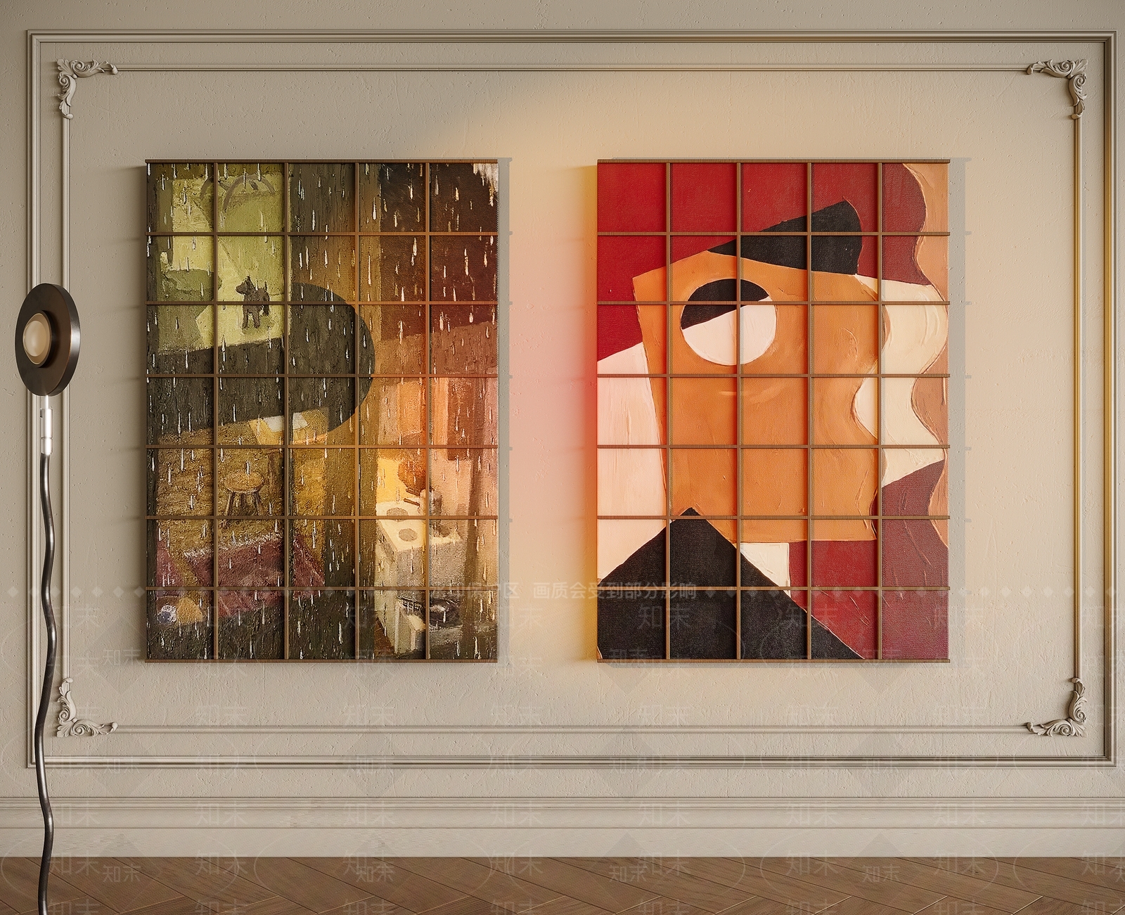 现代中古挂画组合SU模型下载【ID:1199414069】