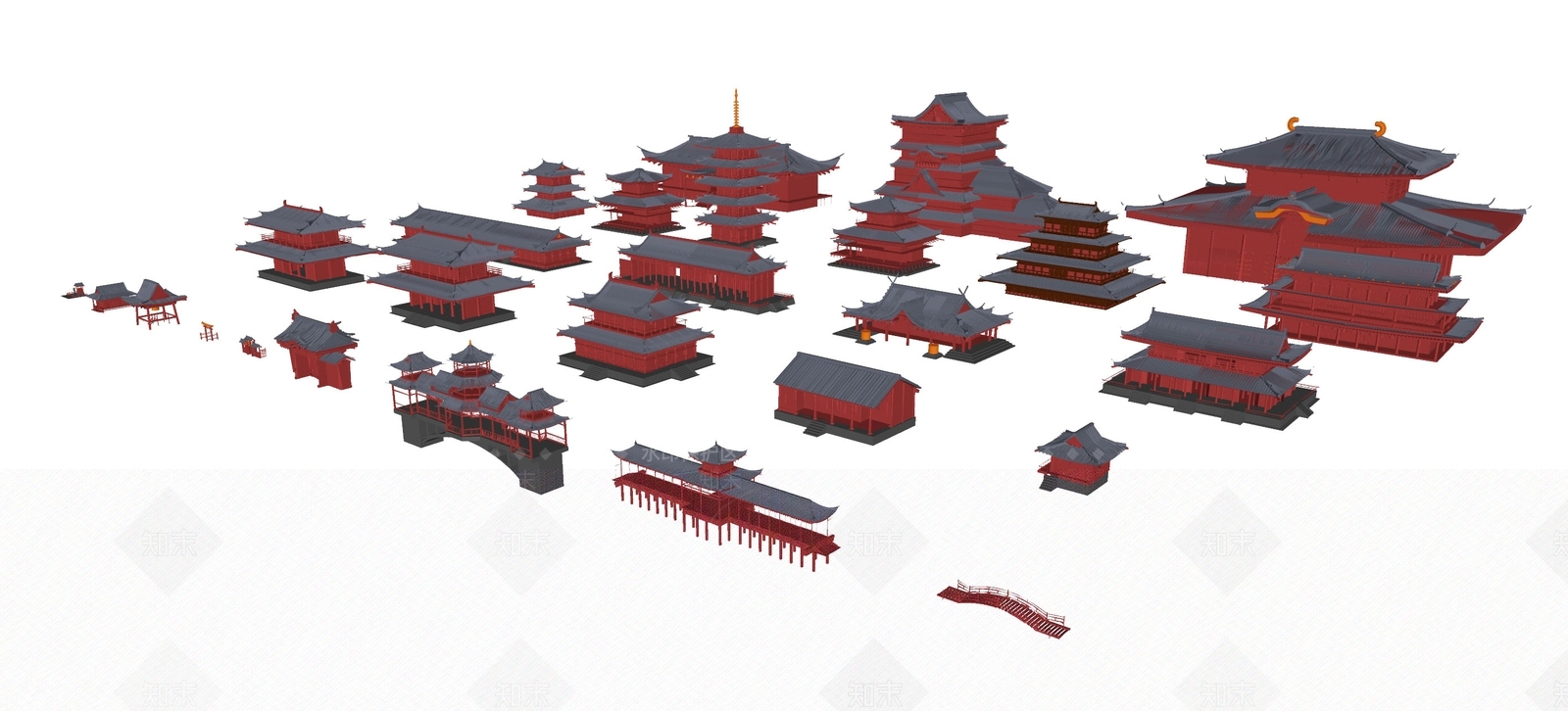 新中式中式古建筑SU模型下载【ID:1199417144】