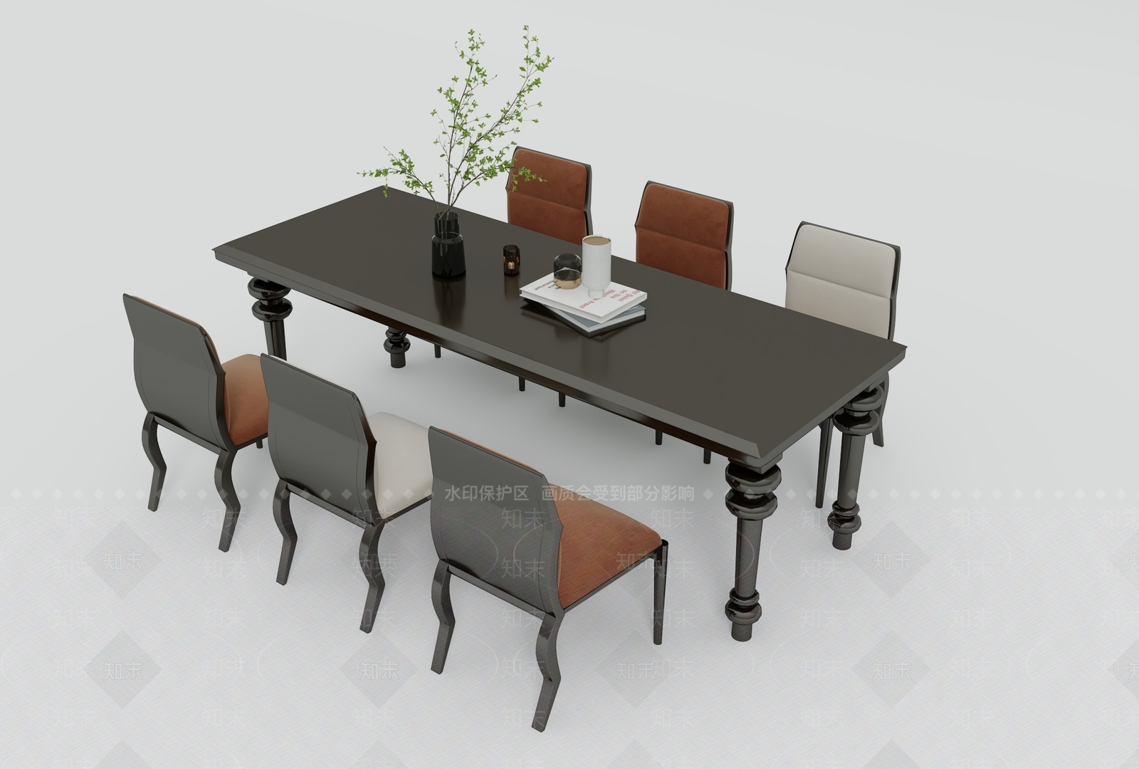 现代餐桌3D模型下载【ID:1199417646】