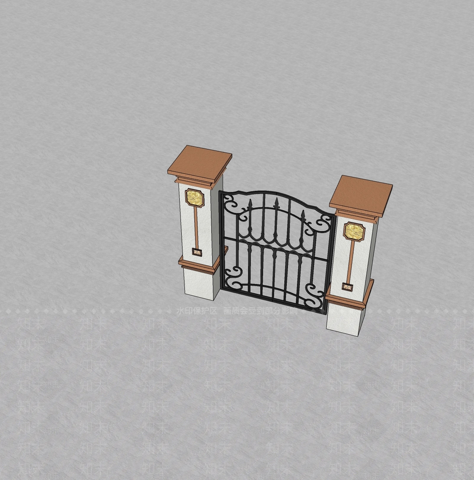 现代欧式入口大门SU模型下载【ID:1199418702】
