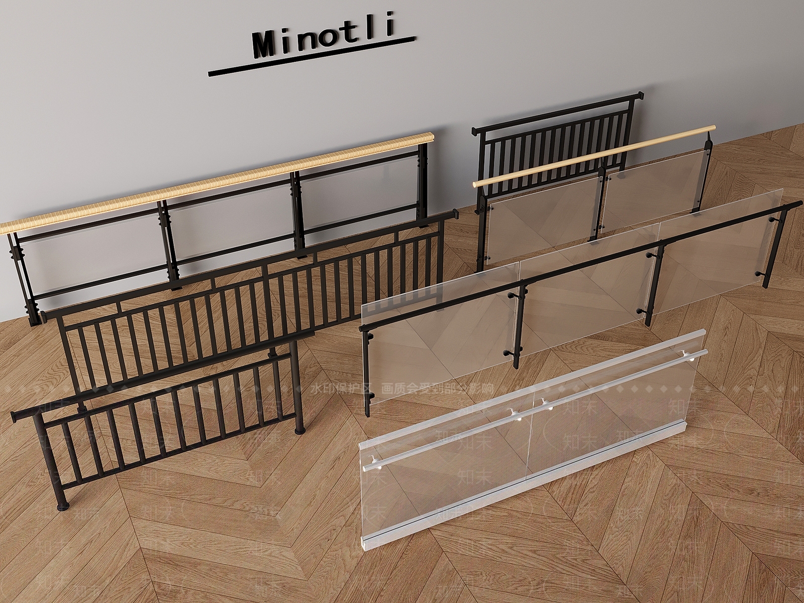 现代栏杆3D模型下载【ID:1199419639】