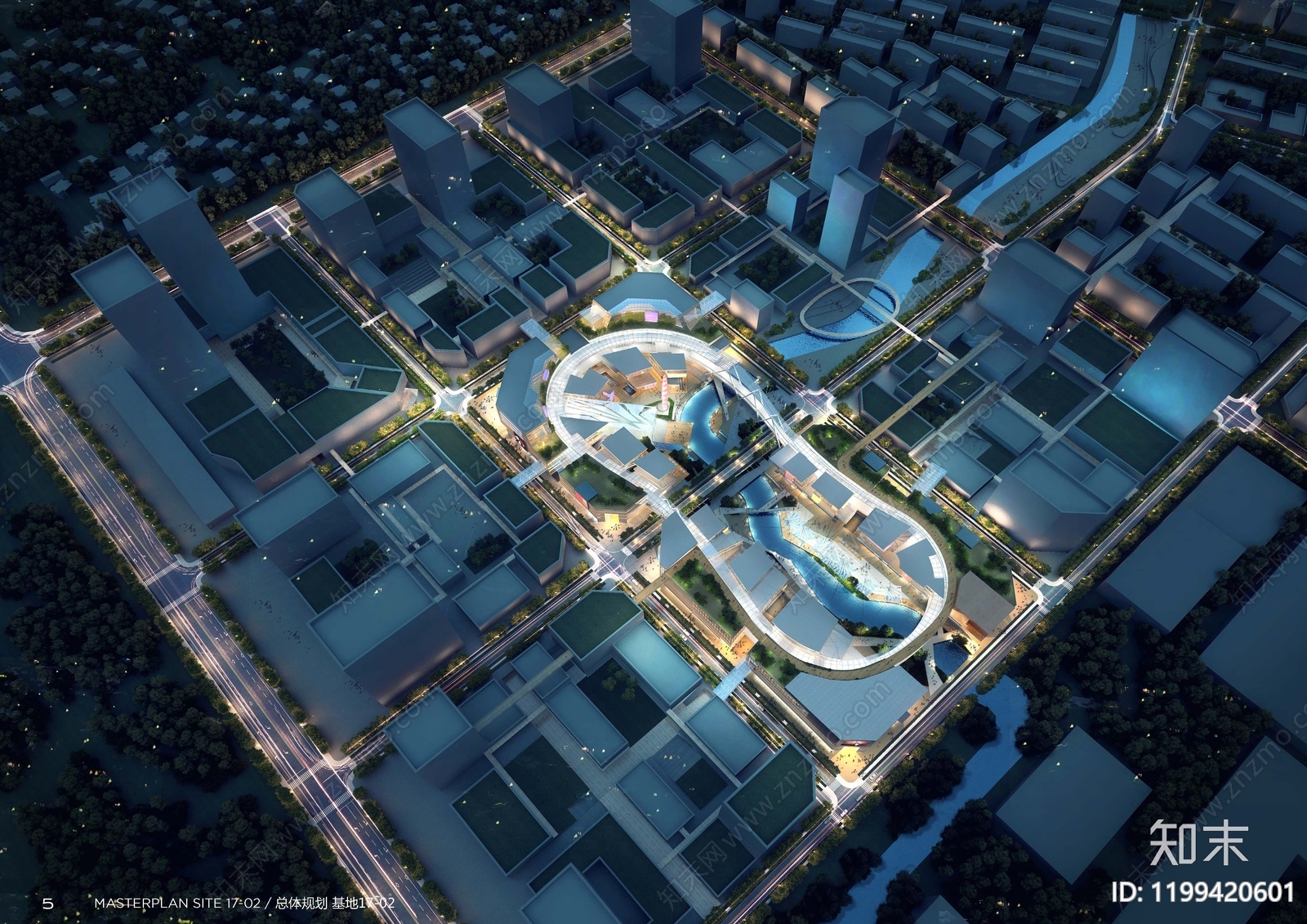 现代商业街区建筑下载【ID:1199420601】