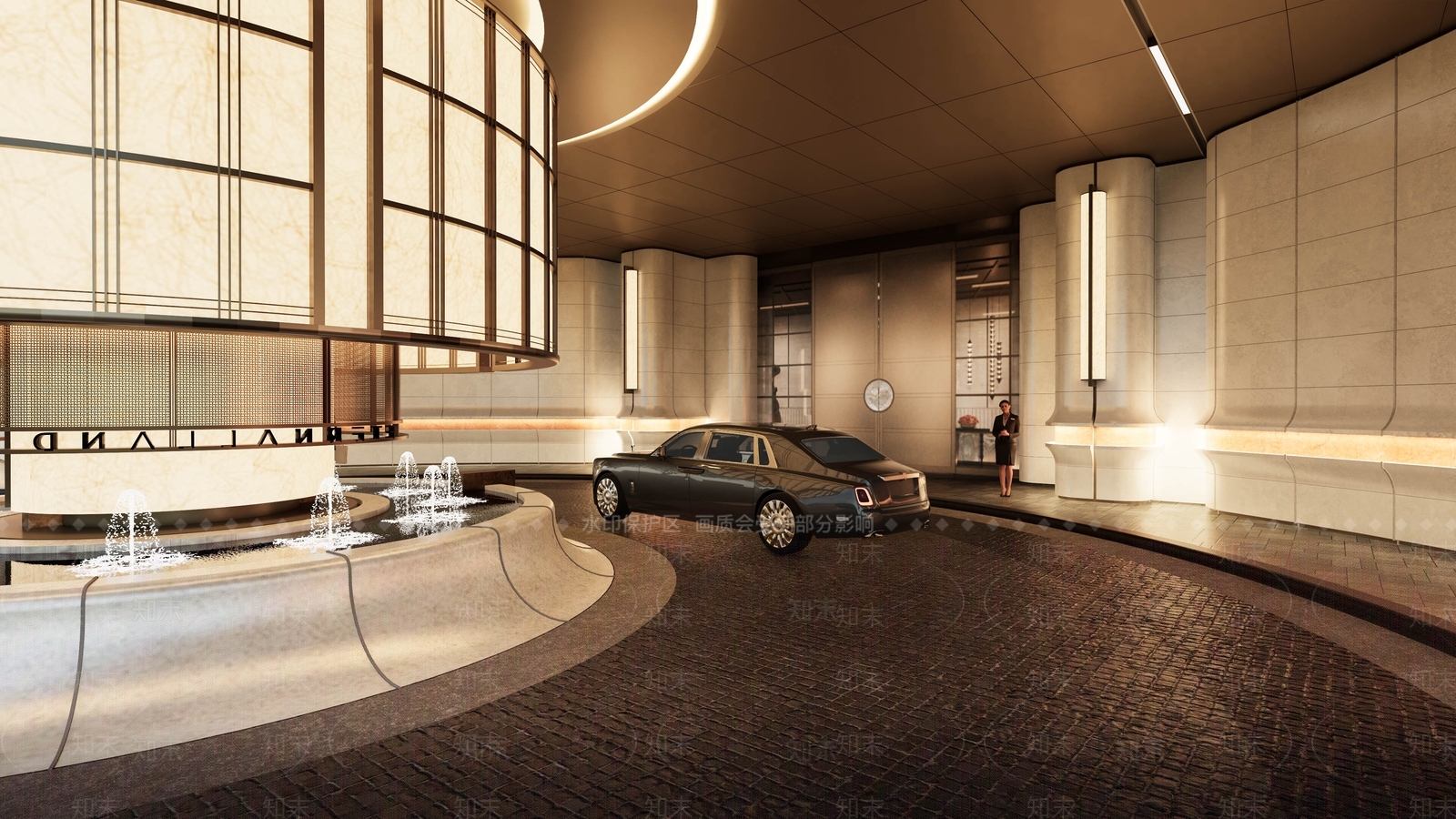 简约轻奢售楼处建筑SU模型下载【ID:1199423541】