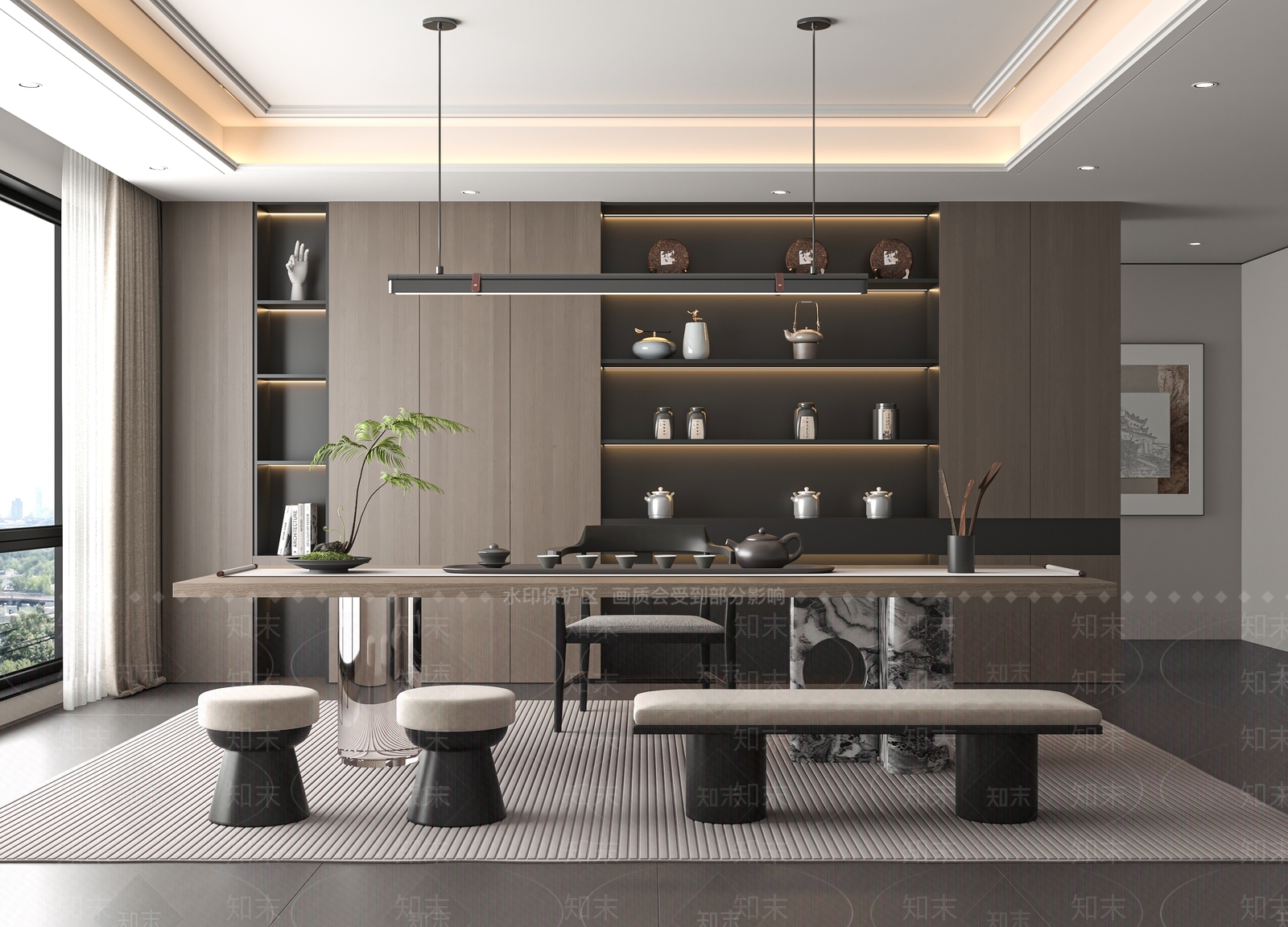 现代茶室3D模型下载【ID:1199427109】