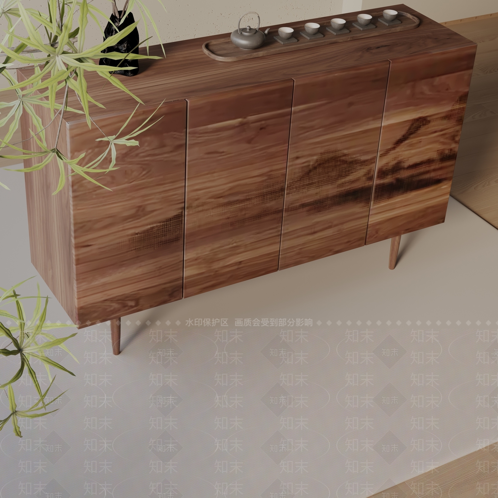 现代玄关柜3D模型下载【ID:1199428185】