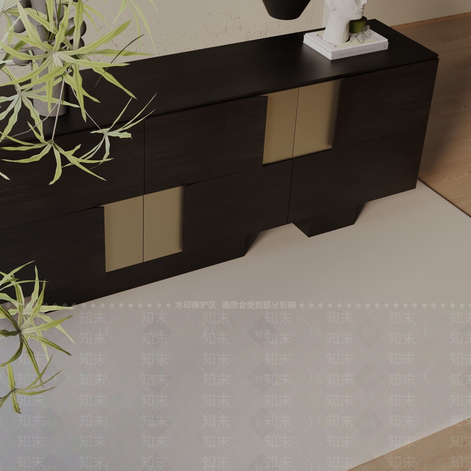 现代玄关柜3D模型下载【ID:1199428885】