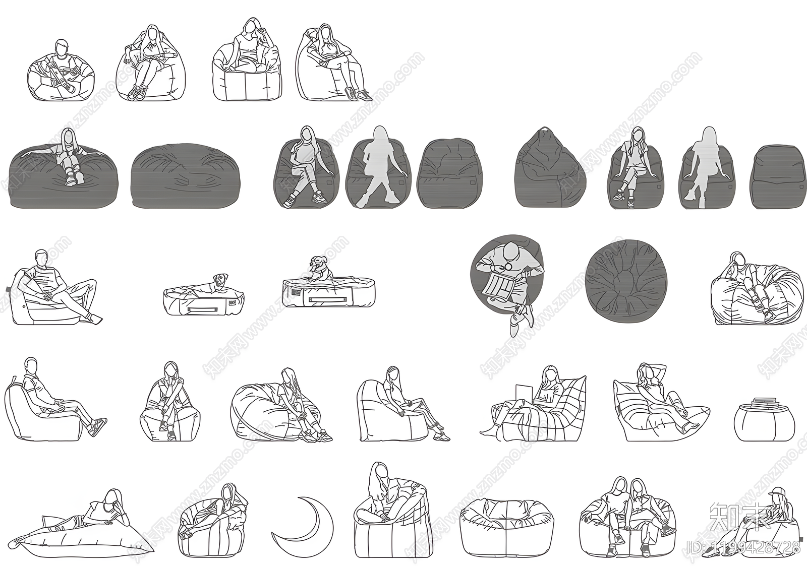 现代沙发施工图下载【ID:1199428728】