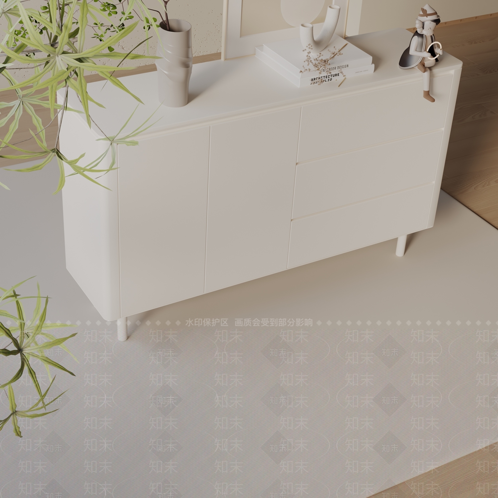 现代玄关柜3D模型下载【ID:1199429577】