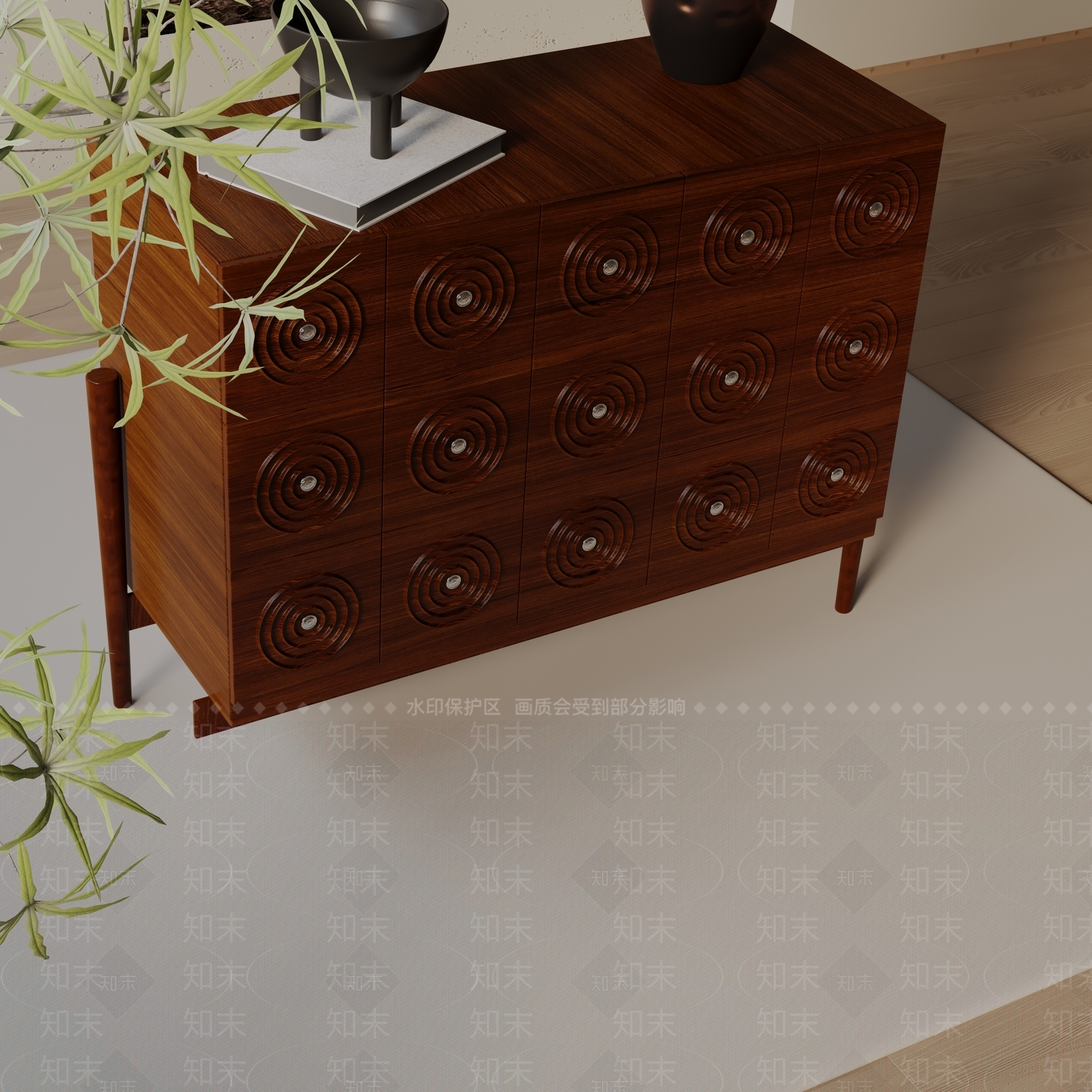 现代玄关柜3D模型下载【ID:1199429848】