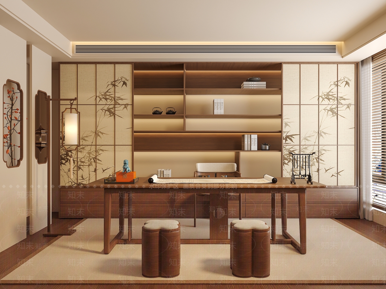 新中式中古宋式书房3D模型下载【ID:1199431434】