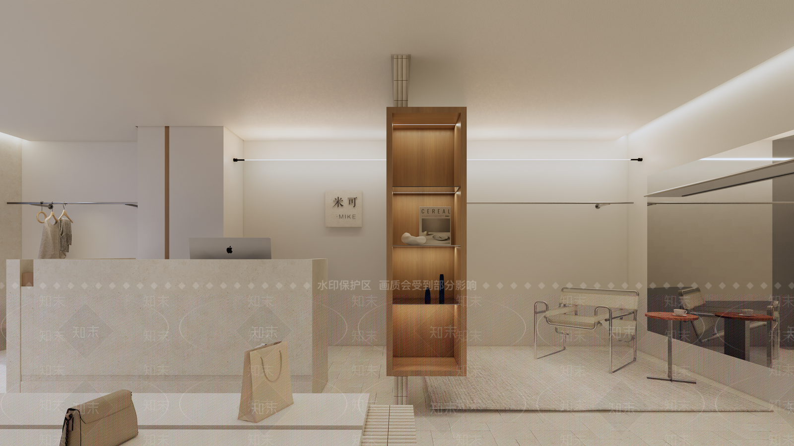 现代极简服装店SU模型下载【ID:1199564133】