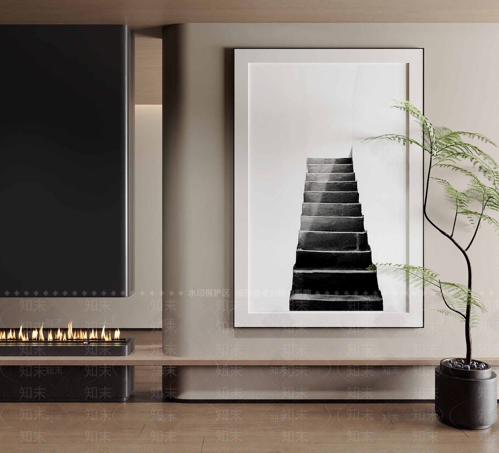 现代极简挂画3D模型下载【ID:1199434952】