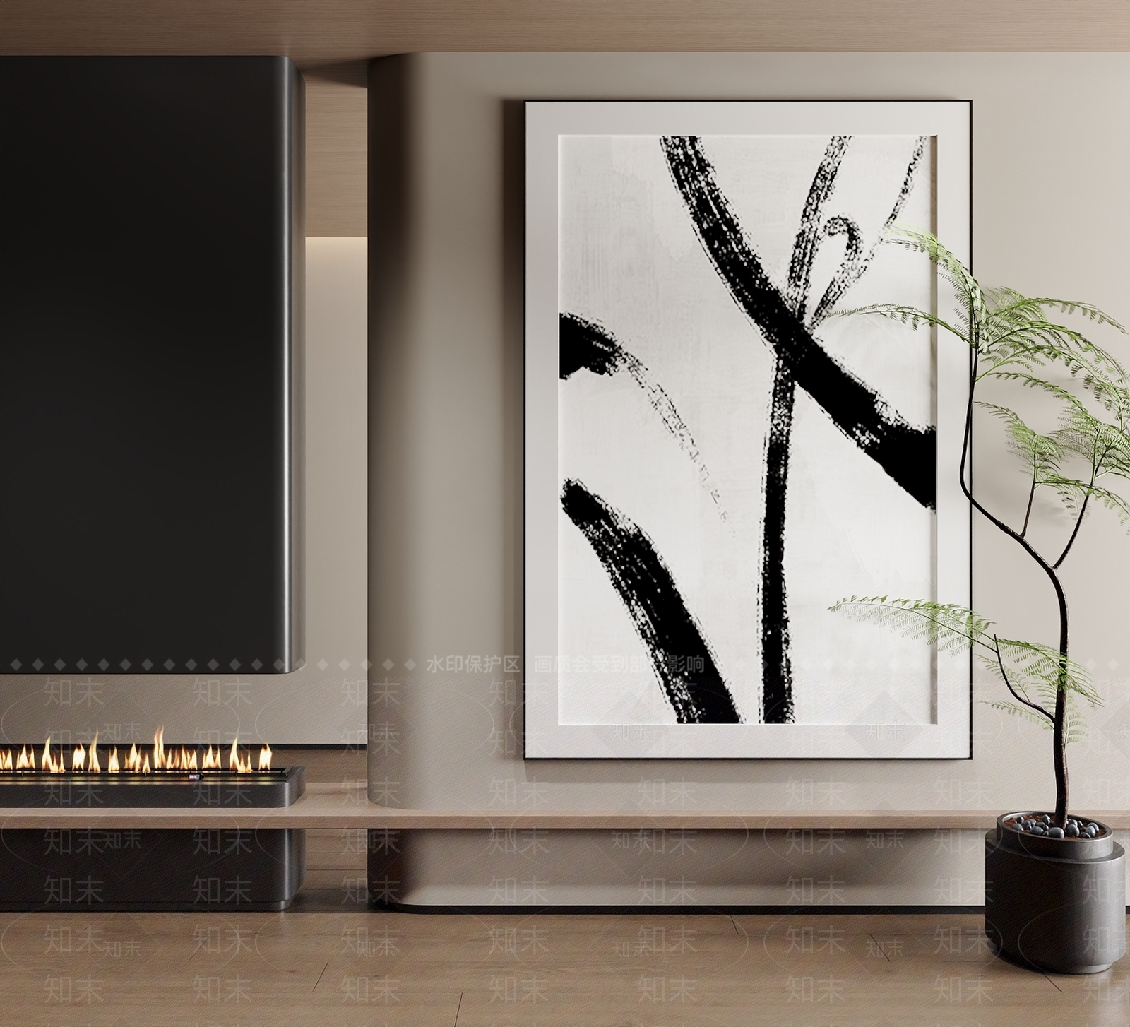 现代极简挂画3D模型下载【ID:1199435200】