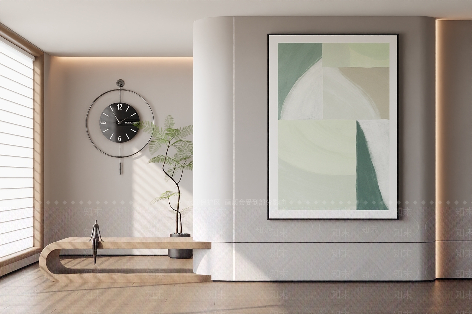 现代极简挂画3D模型下载【ID:1199435629】