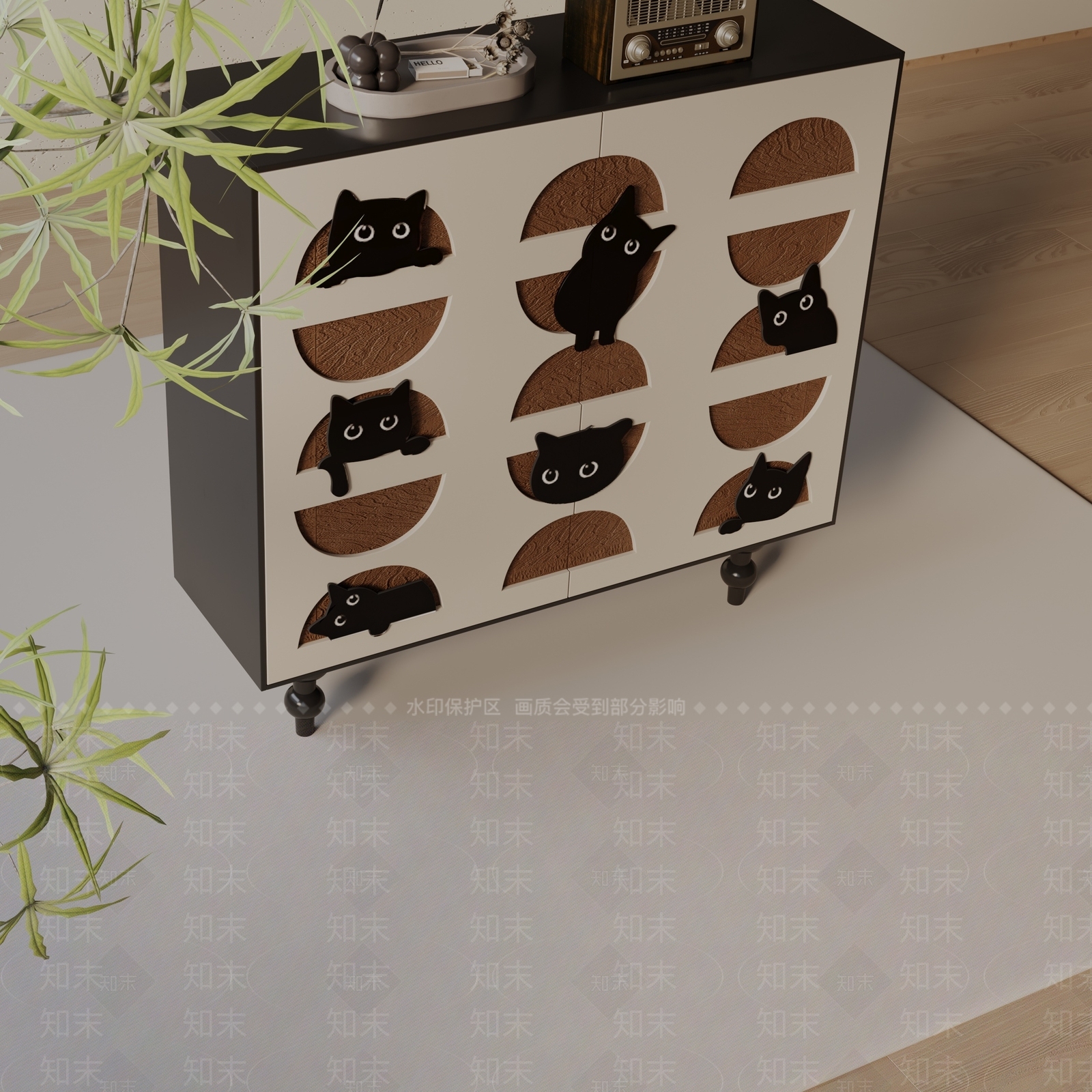 现代玄关柜3D模型下载【ID:1199436165】
