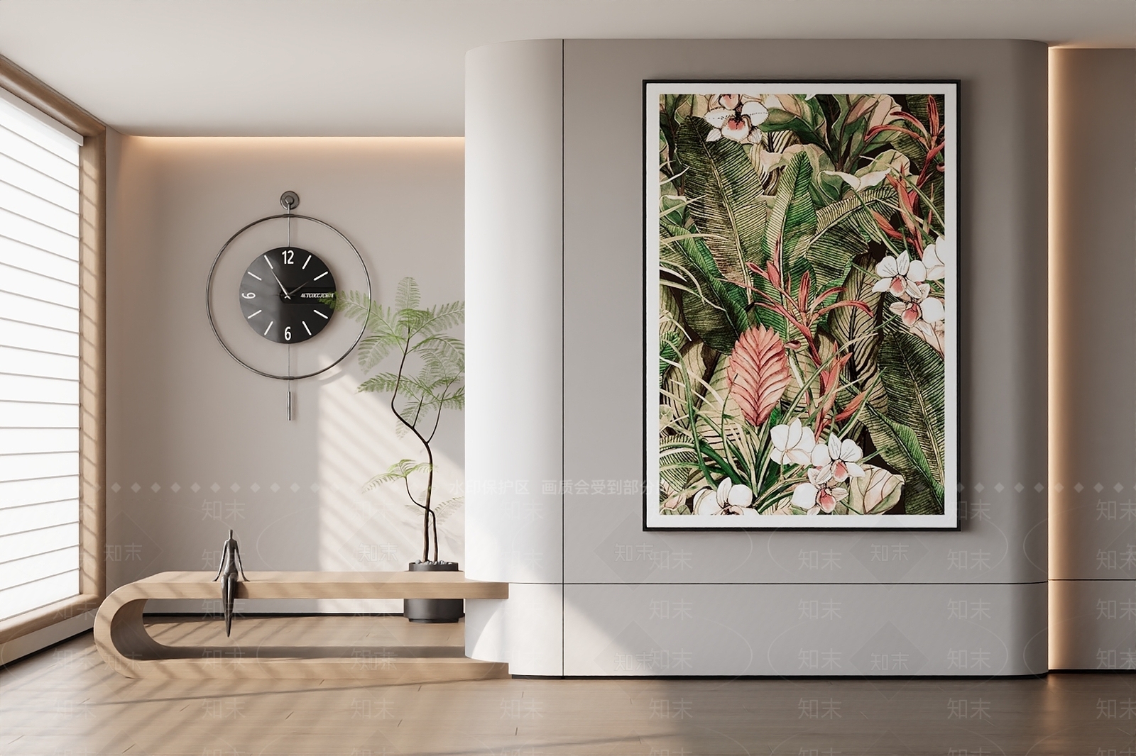 现代法式挂画3D模型下载【ID:1199437529】