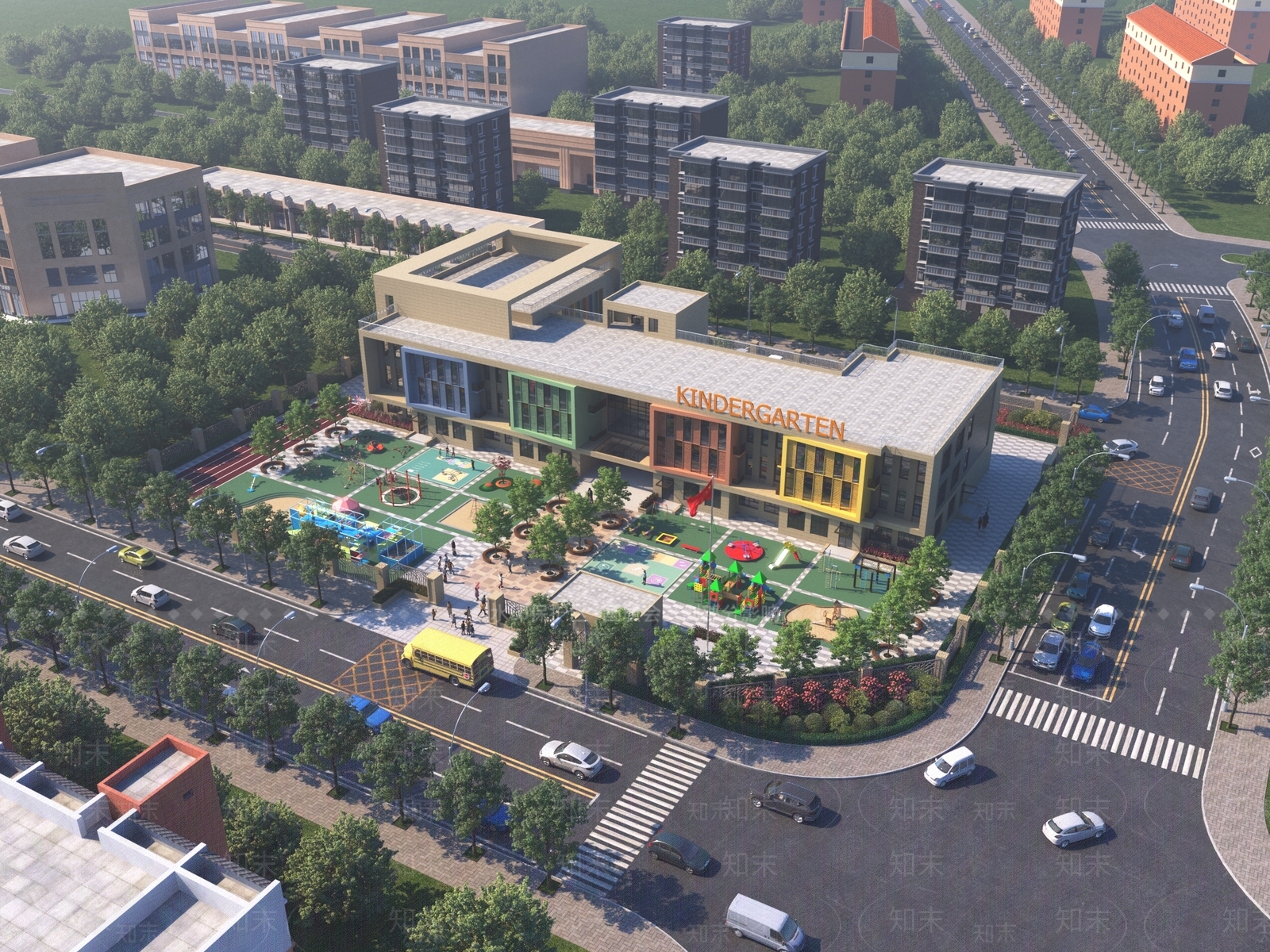 现代幼儿园3D模型下载【ID:1199438294】