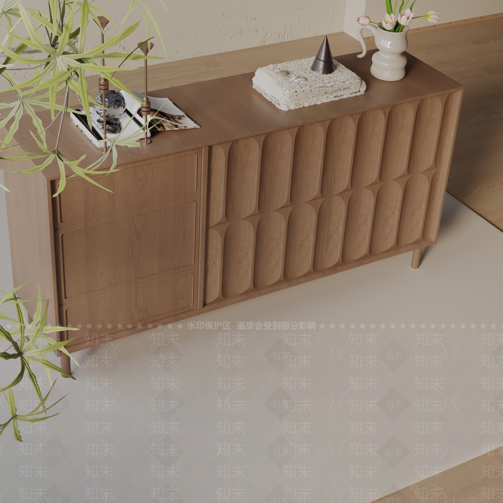 现代玄关柜3D模型下载【ID:1199438454】