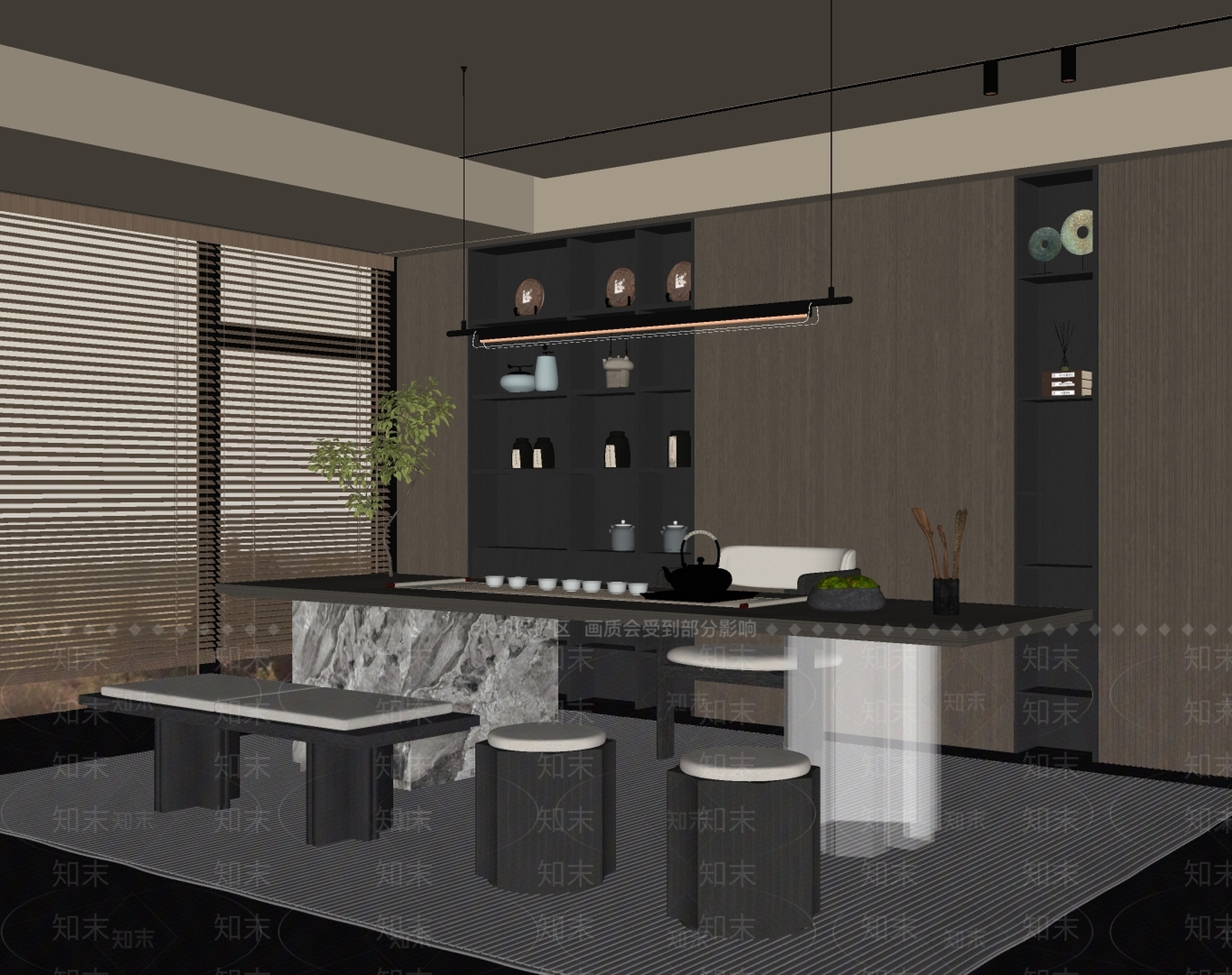 现代茶室SU模型下载【ID:1199442042】