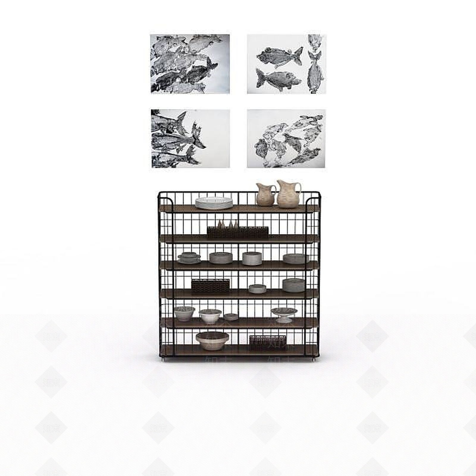 现代陈列边柜3D模型下载【ID:1199448087】