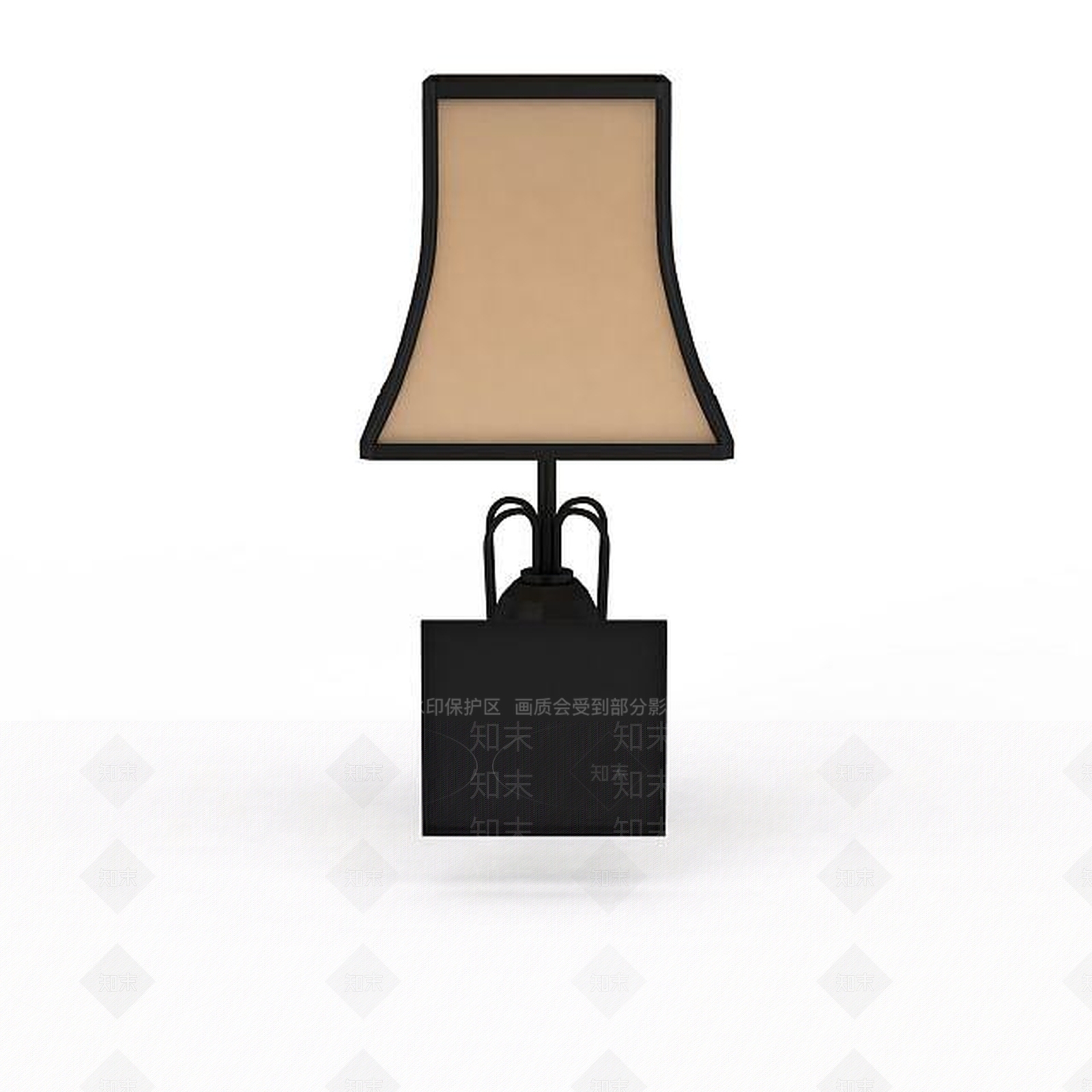 现代黑色壁灯3D模型下载【ID:1199448277】