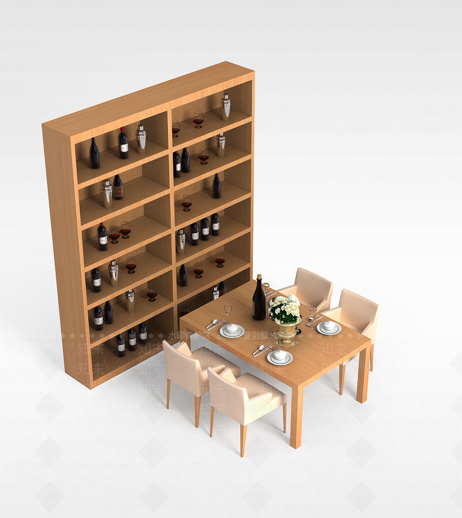现代酒柜3D模型下载【ID:1199450087】
