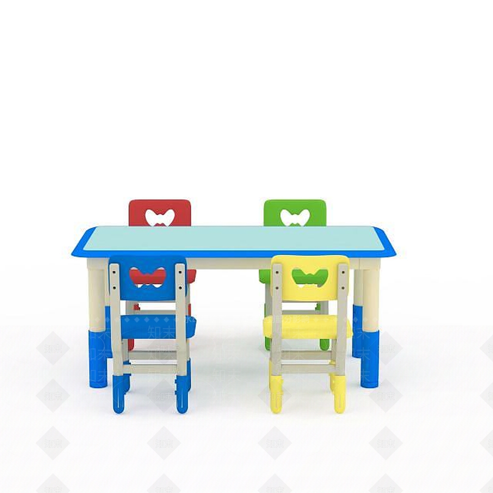 现代幼儿园桌椅3D模型下载【ID:1199450764】