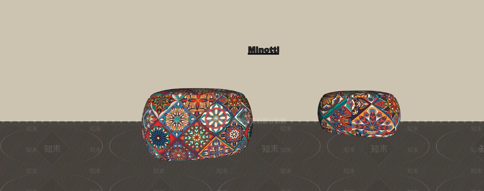 法式复古沙发凳SU模型下载【ID:1199451101】