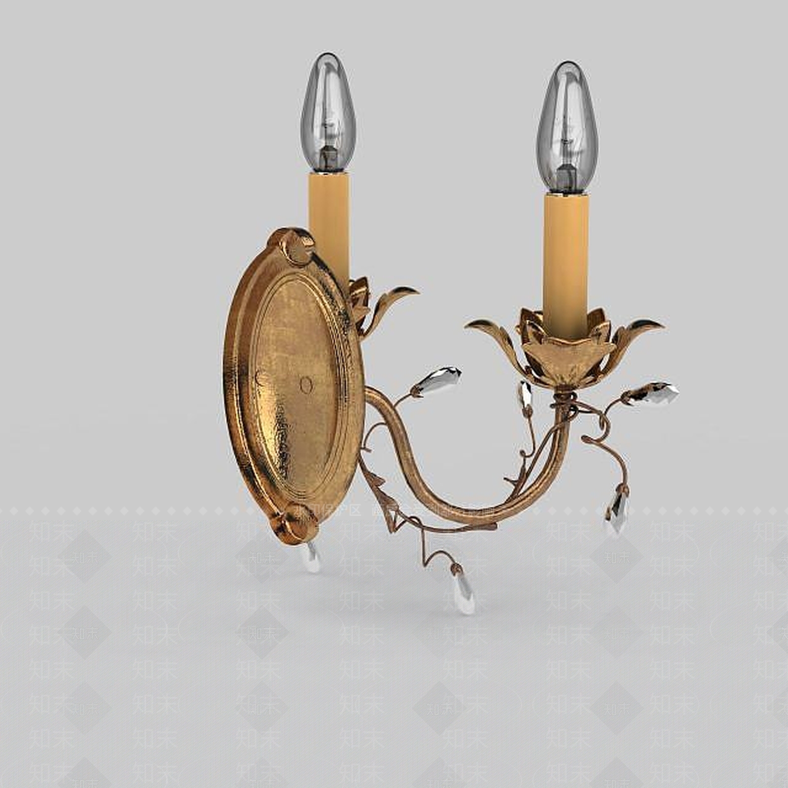欧式古典欧式烛型壁灯3D模型下载【ID:1199452741】