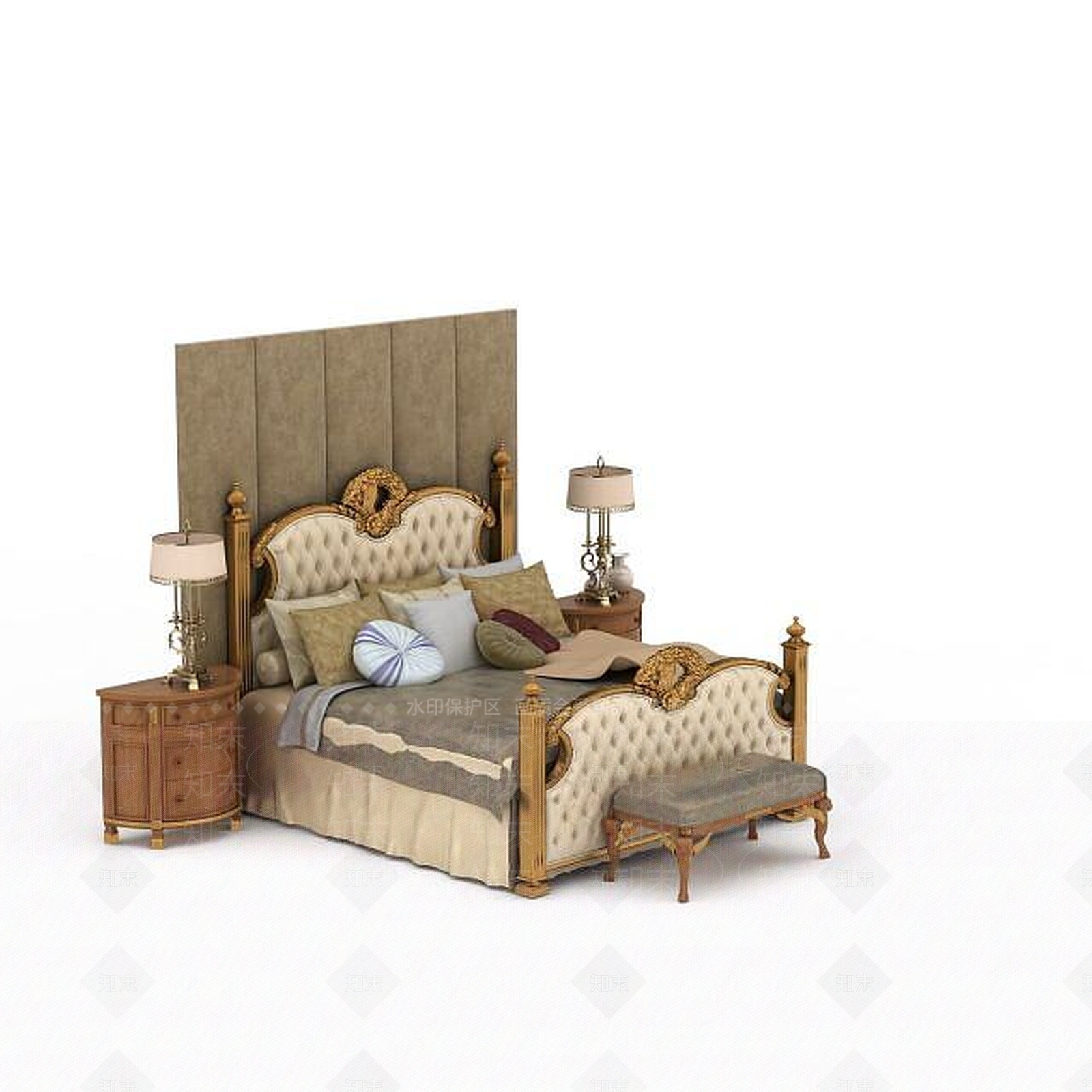 现代卧室床具3D模型下载【ID:1199453291】