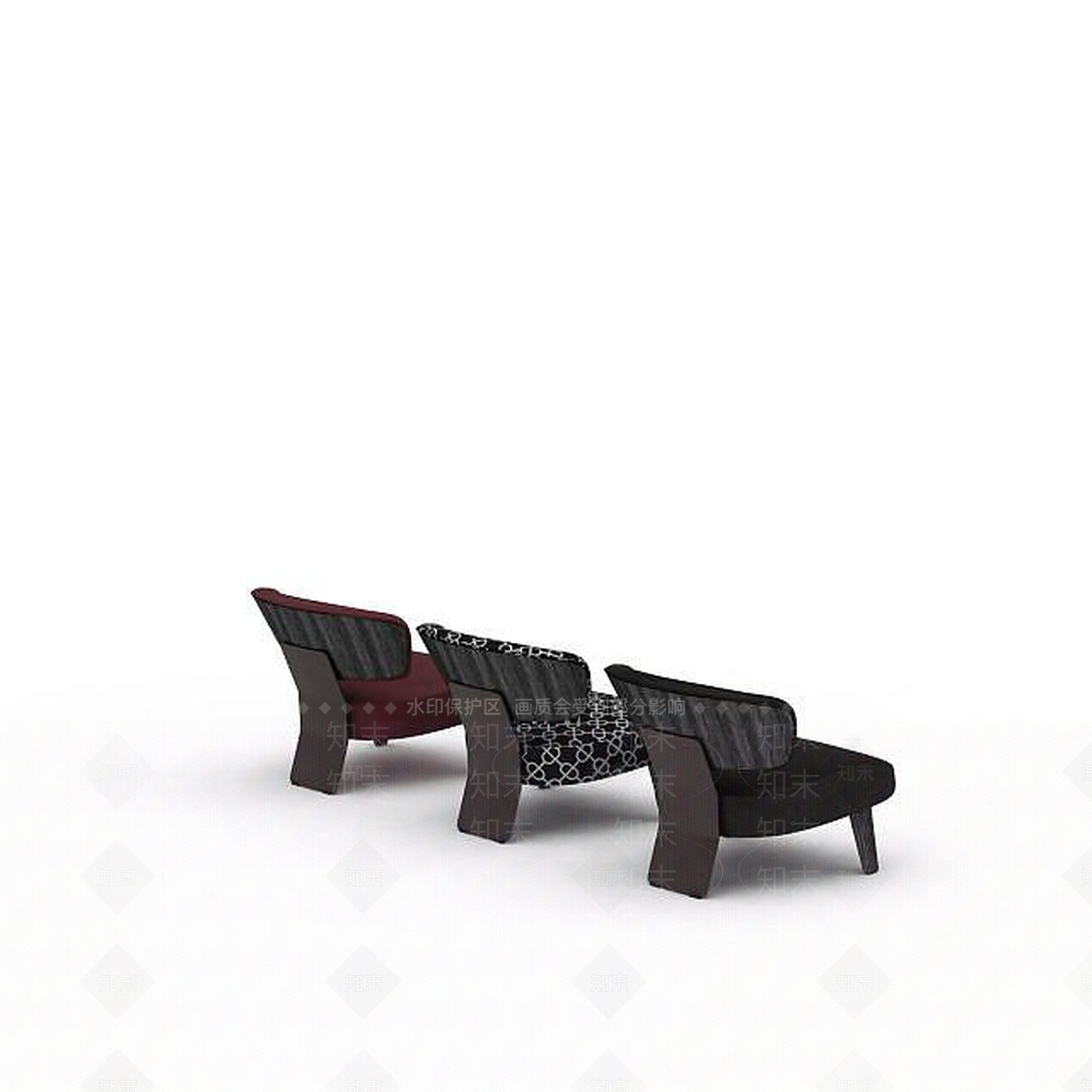 现代单人沙发椅组合3D模型下载【ID:1199455238】