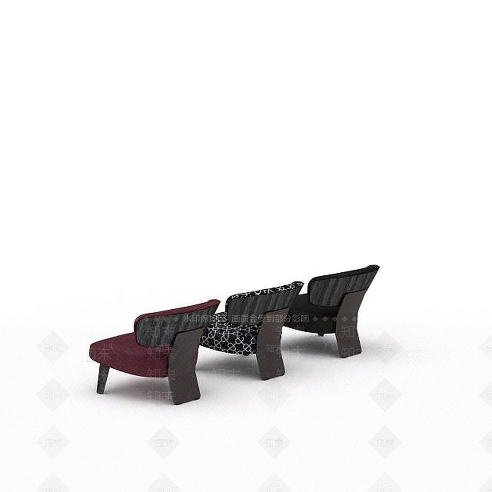 现代单人沙发椅组合3D模型下载【ID:1199455238】