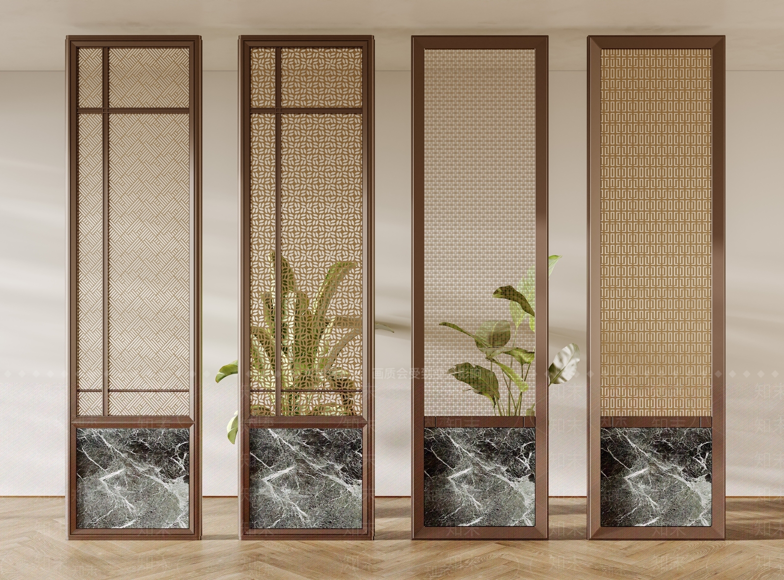 现代屏风3D模型下载【ID:1199456035】