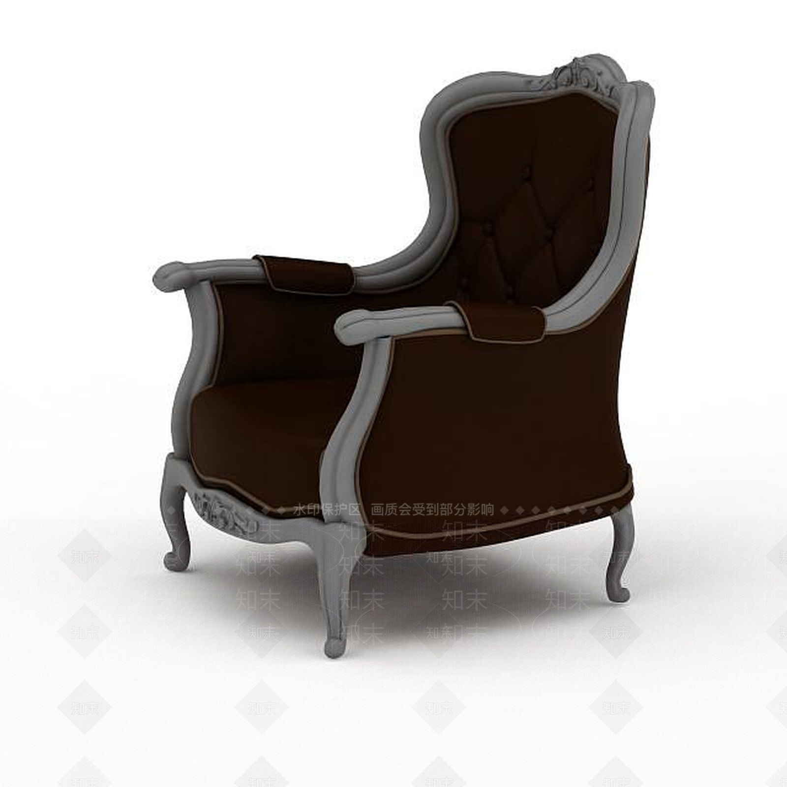 美式沙发椅3D模型下载【ID:1199455899】