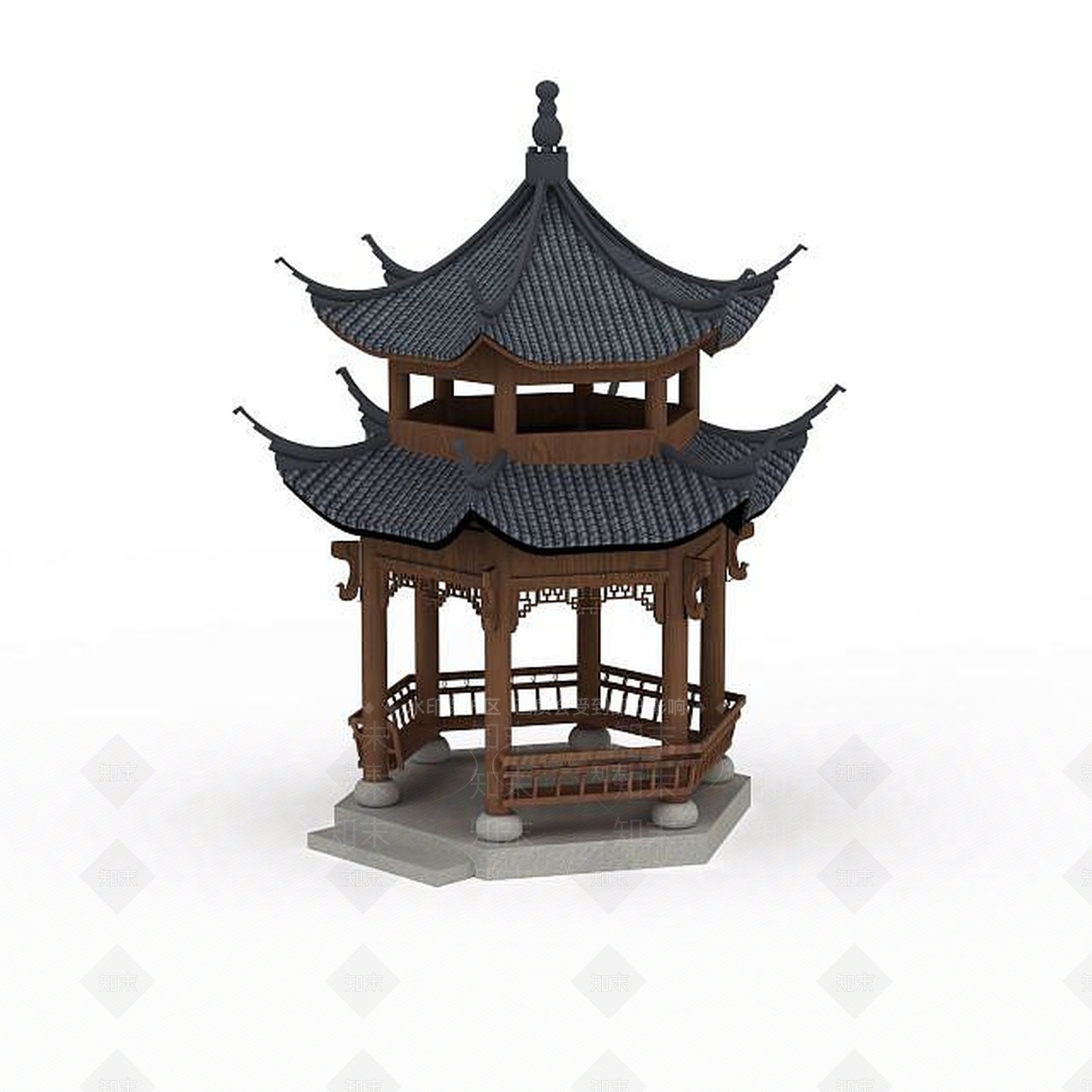 现代六角亭3D模型下载【ID:1199456161】