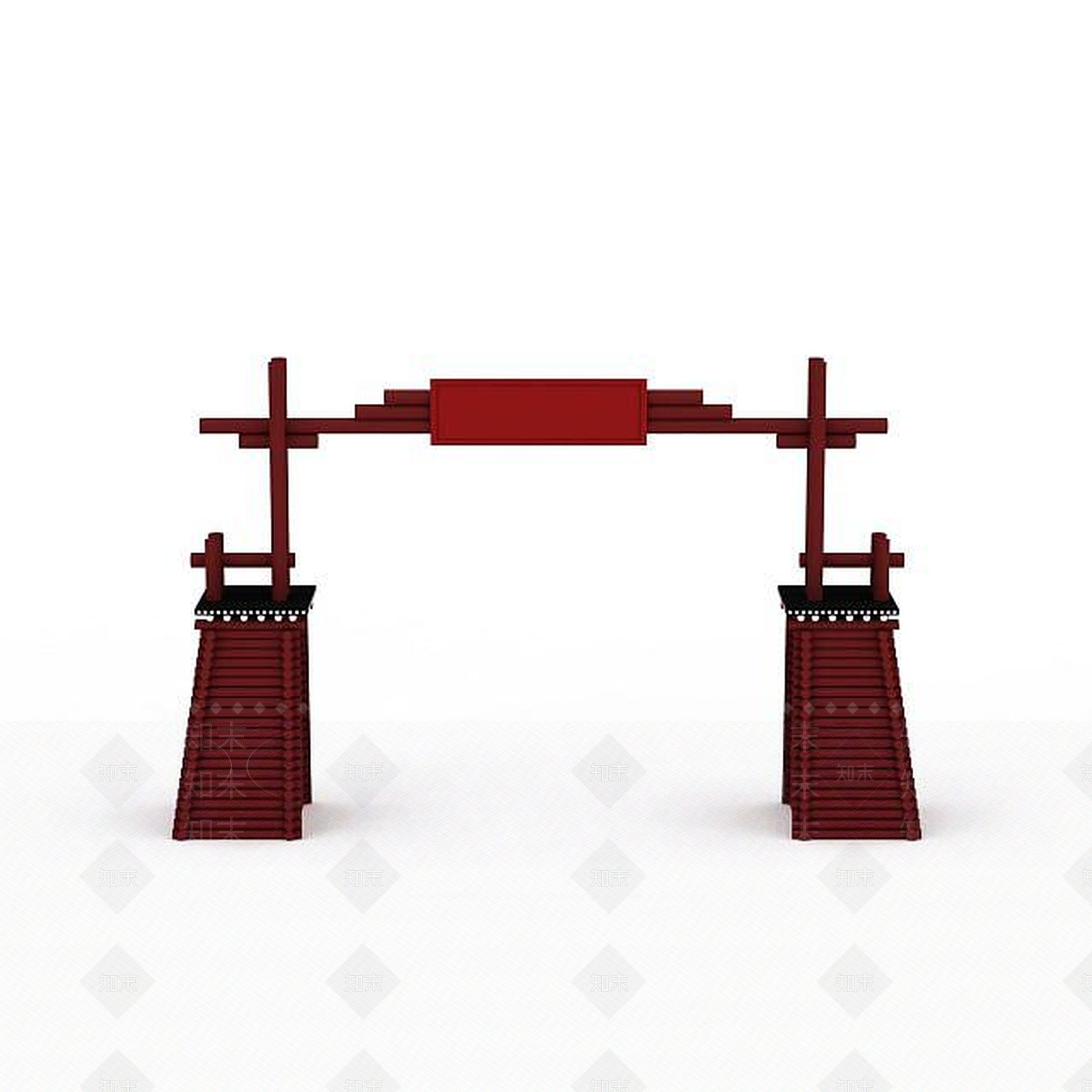 现代藏式大门建筑3D模型下载【ID:1199456452】