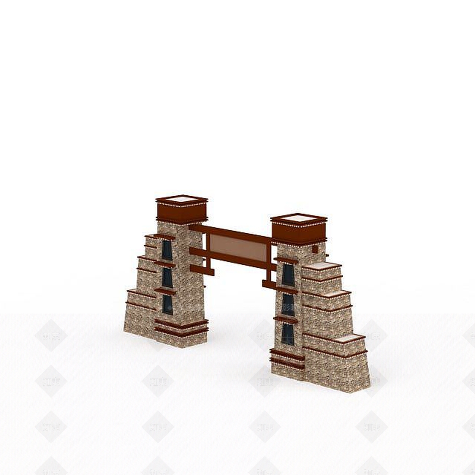 现代藏式牌坊3D模型下载【ID:1199456510】