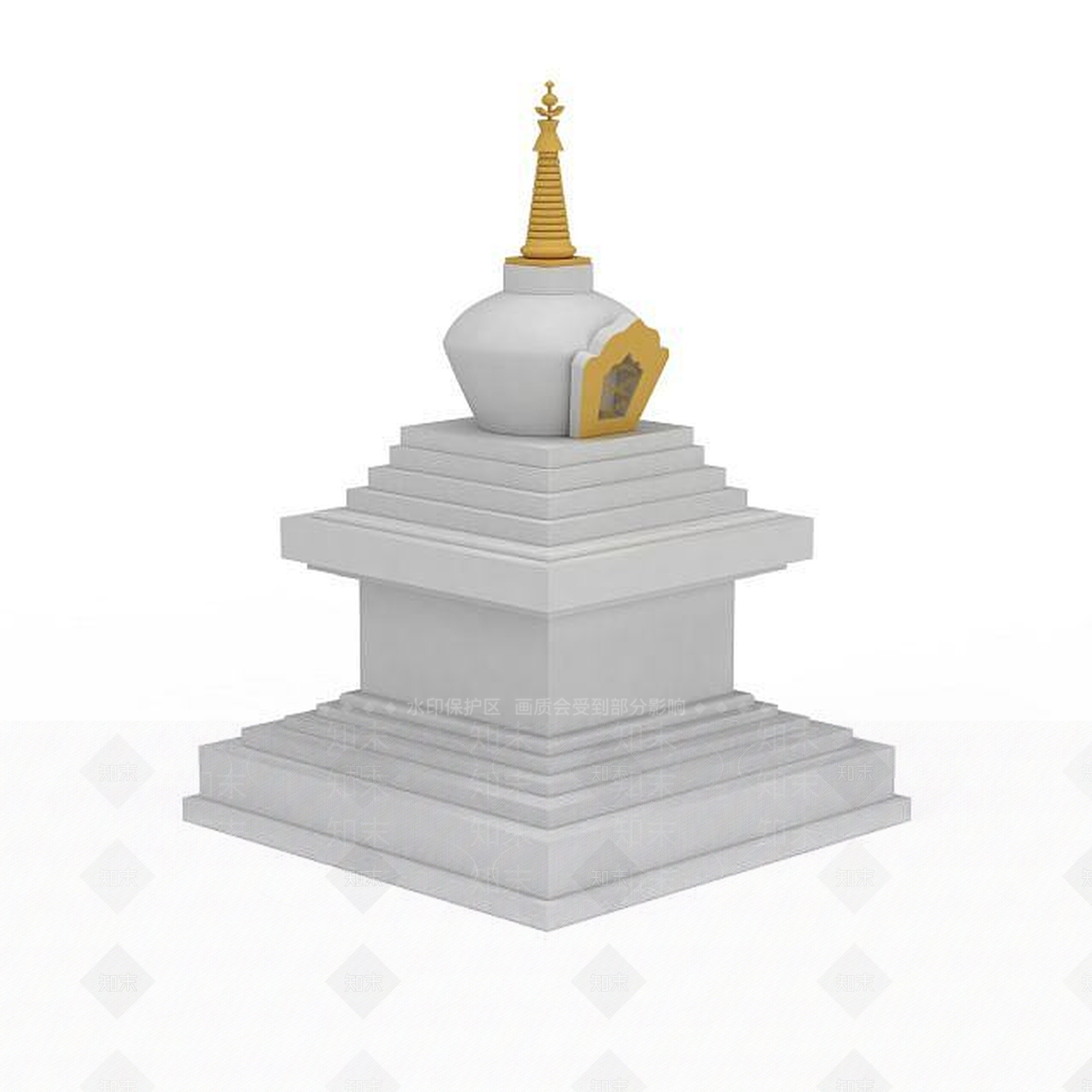 现代藏式白塔3D模型下载【ID:1199456515】
