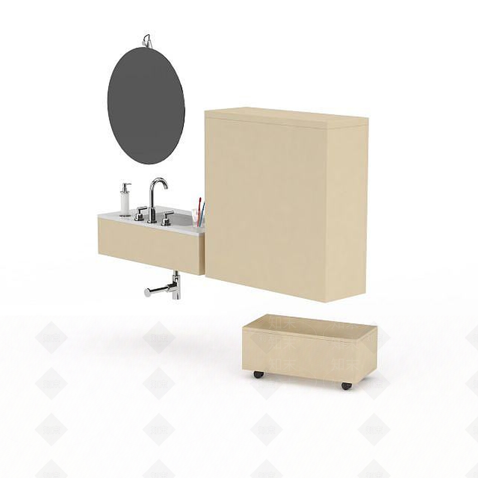 现代卫浴家具组合3D模型下载【ID:1199457669】