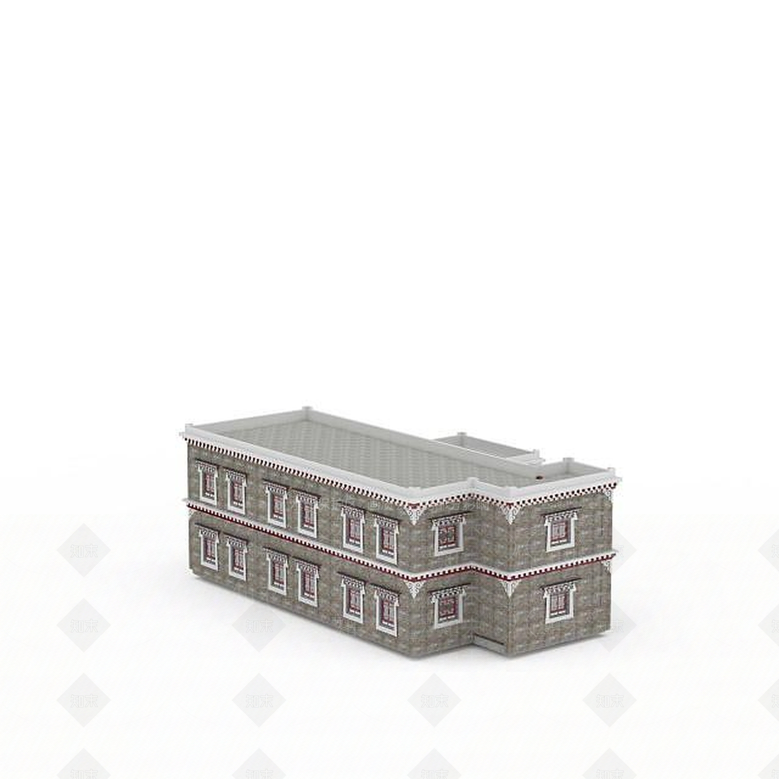 现代藏式建筑3D模型下载【ID:1199459626】