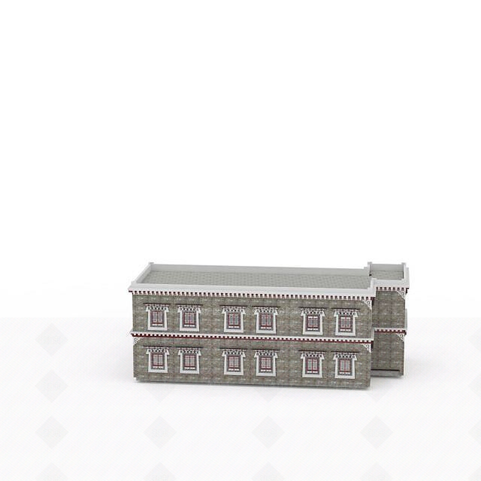 现代藏式建筑3D模型下载【ID:1199459626】