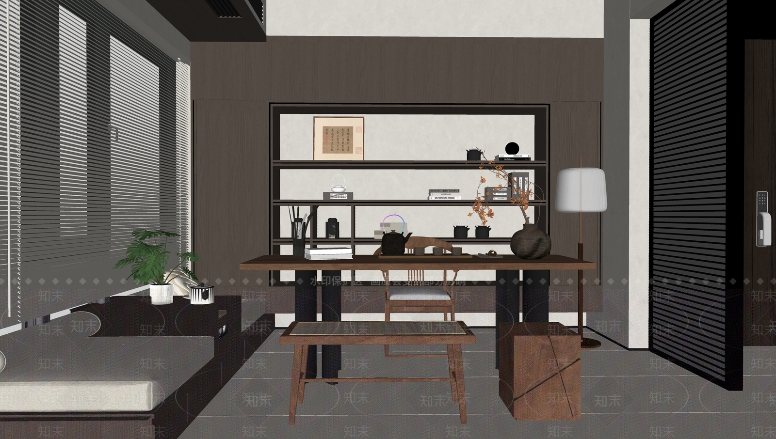 中古茶室SU模型下载【ID:1199460221】