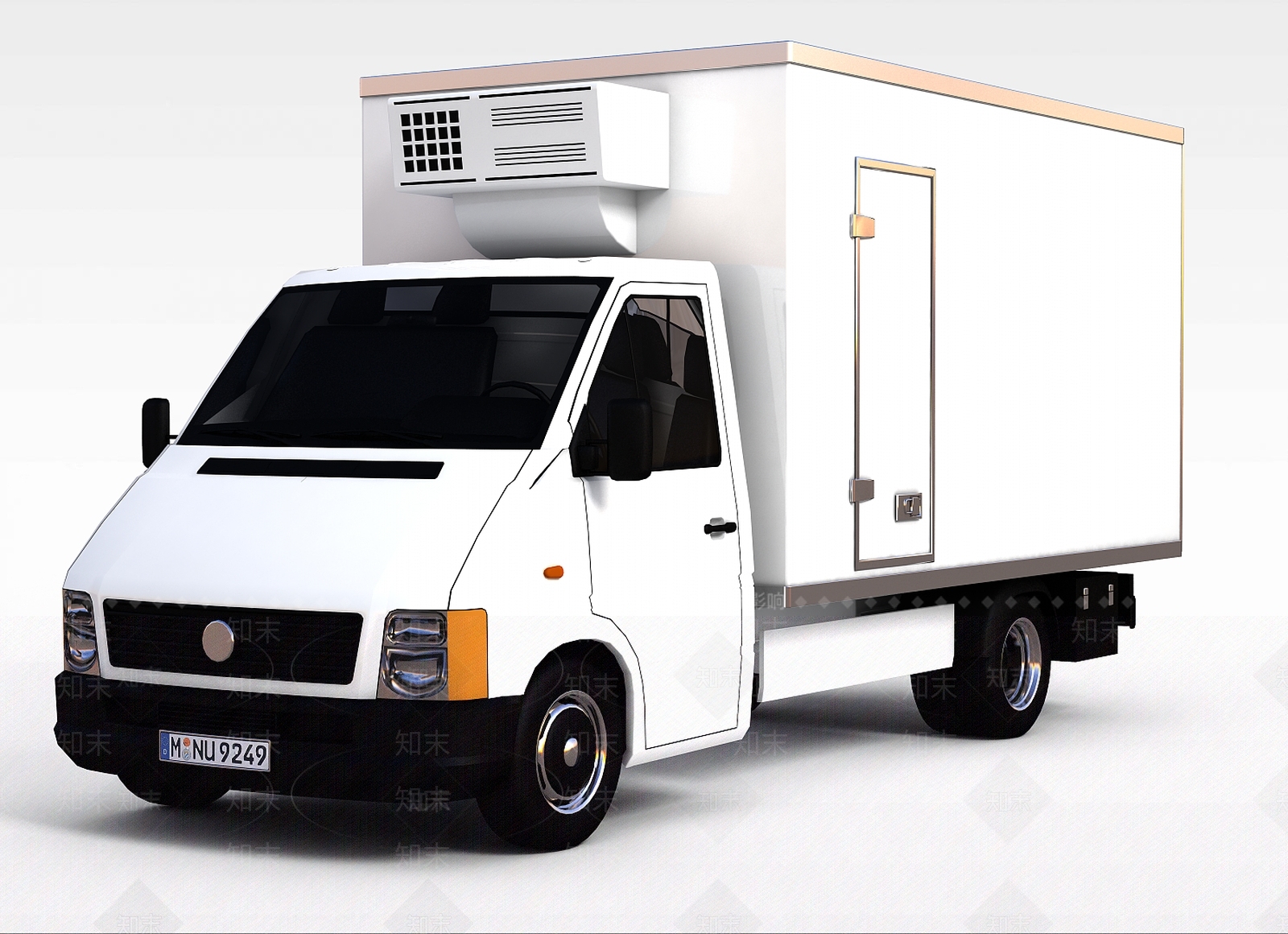 现代白色卡车3D模型下载【ID:1199460510】