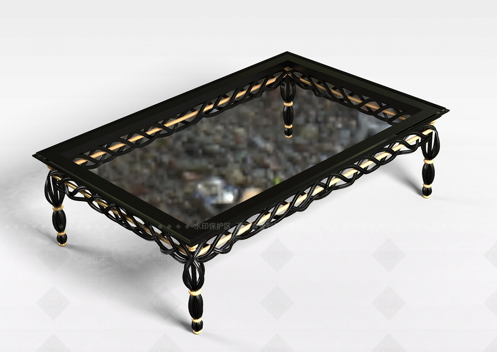 现代钢化玻璃桌3D模型下载【ID:1199462551】
