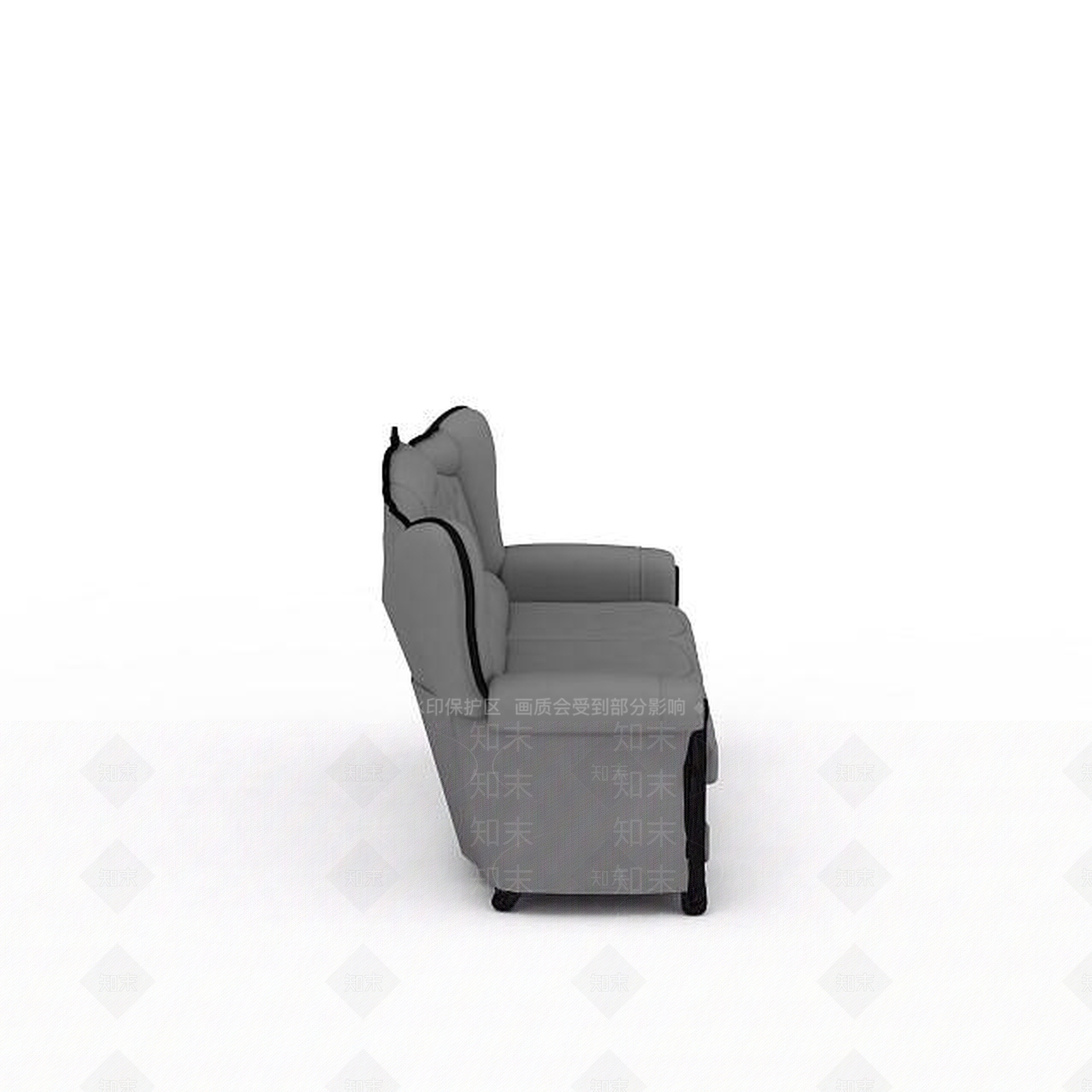 现代灰色三人沙发3D模型下载【ID:1199463174】
