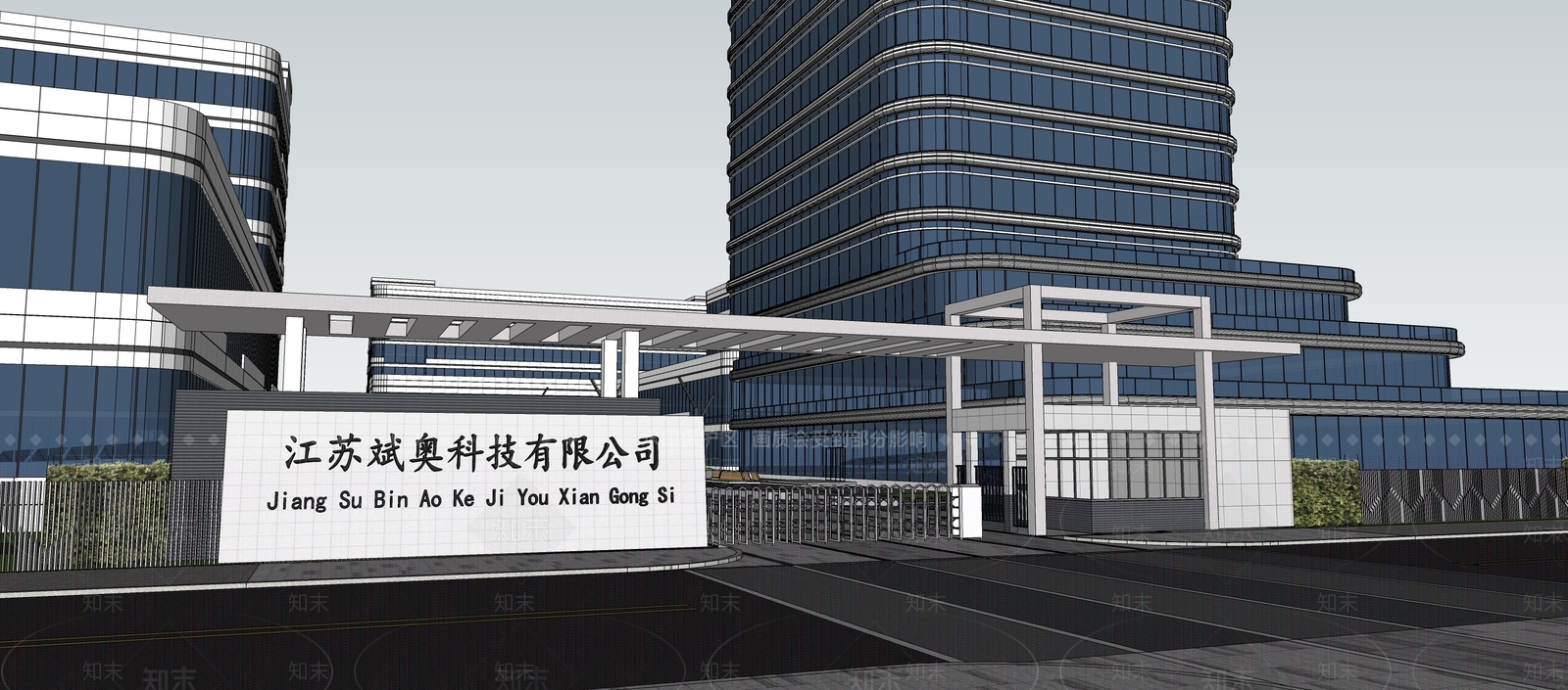 现代办公园区景观SU模型下载【ID:1199465082】