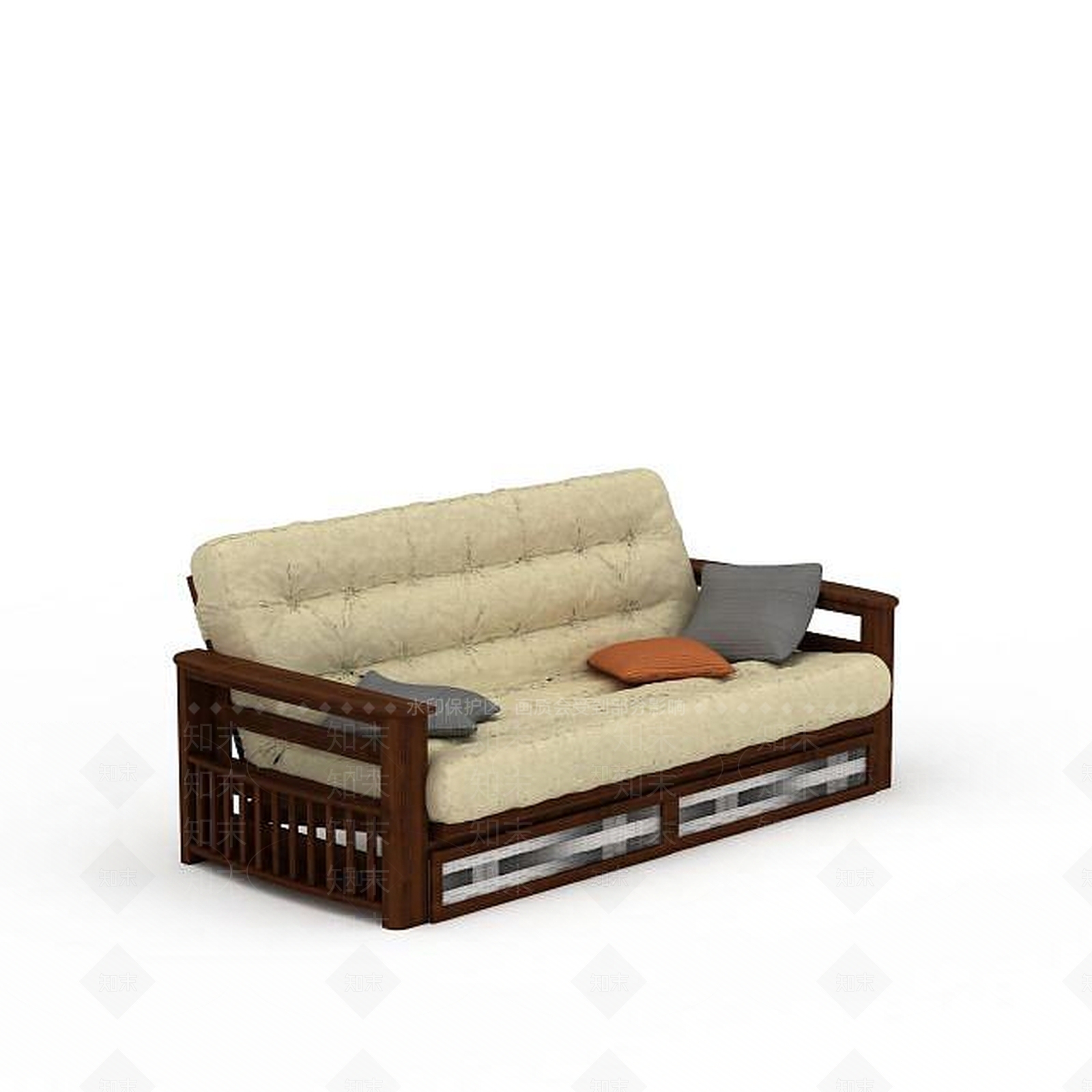现代简易书房沙发3D模型下载【ID:1199465237】